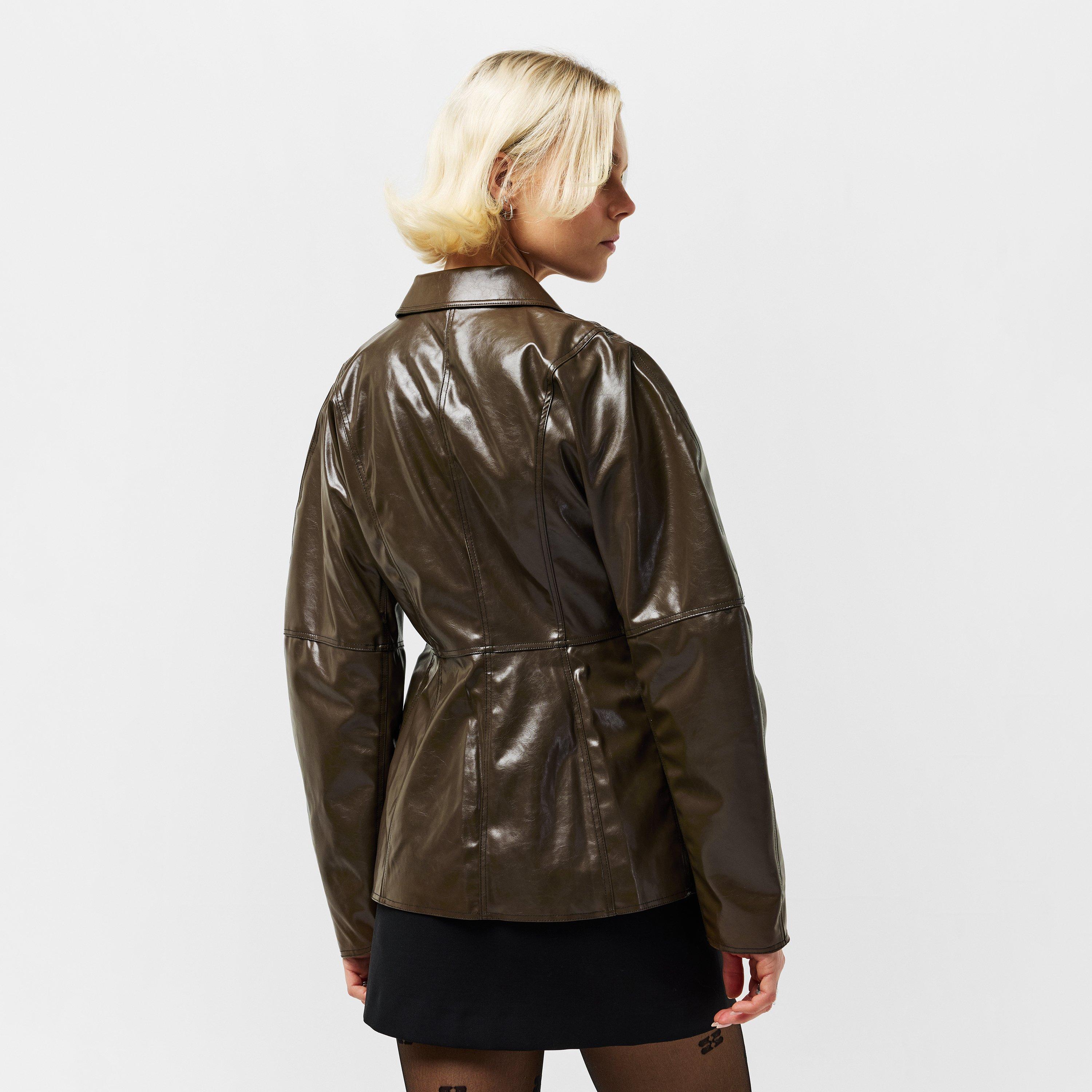 Teak - Ganni - Women's Patent Blazer - 4