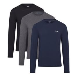 DKNY 3-Pack Long Sleeve Warrior T-Shirt Mens