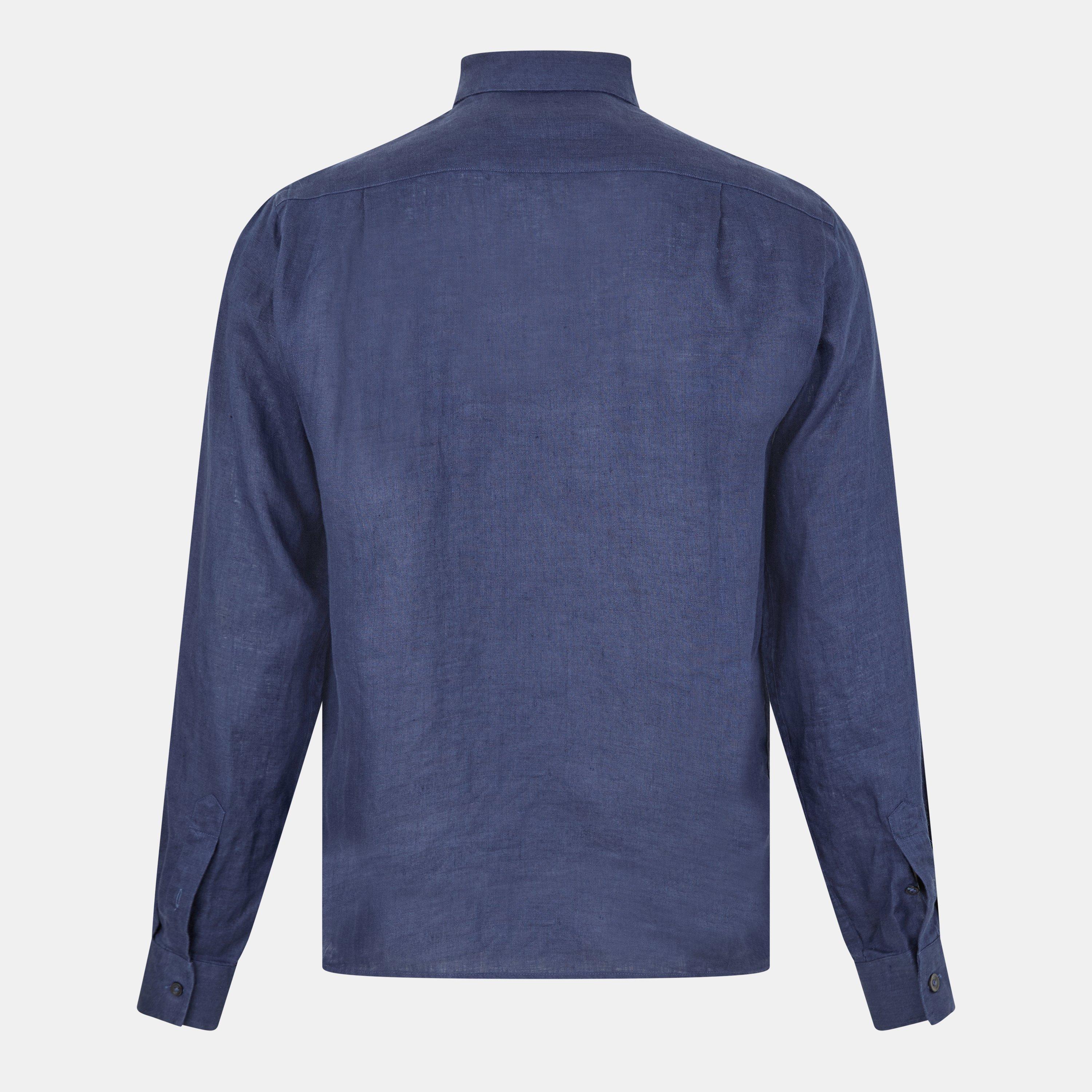 Bleu Marine 390 - Vilebrequin - Men's Caroubis Long Sleeve Plain Shirt - 2