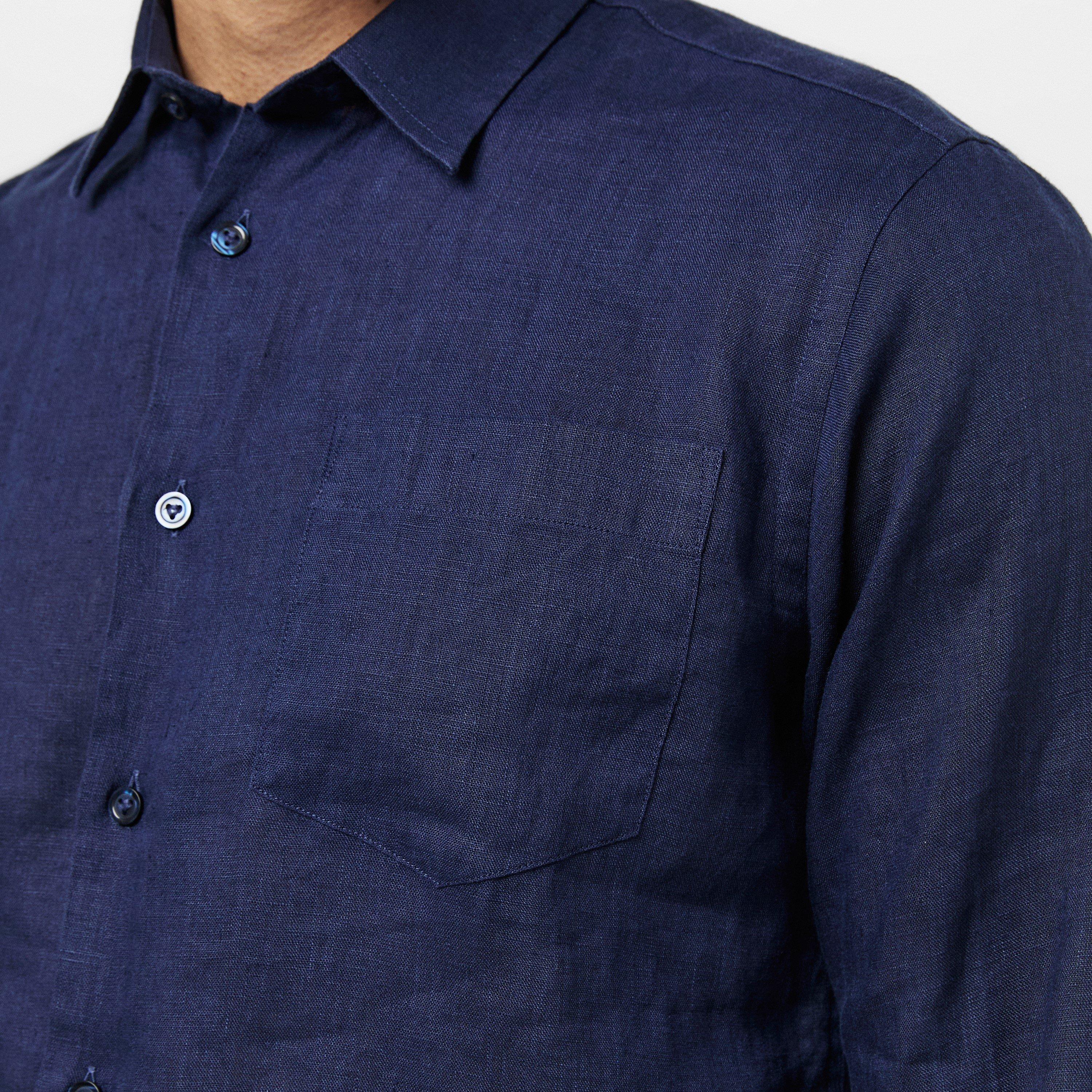 Bleu Marine 390 - Vilebrequin - Men's Caroubis Long Sleeve Plain Shirt - 5