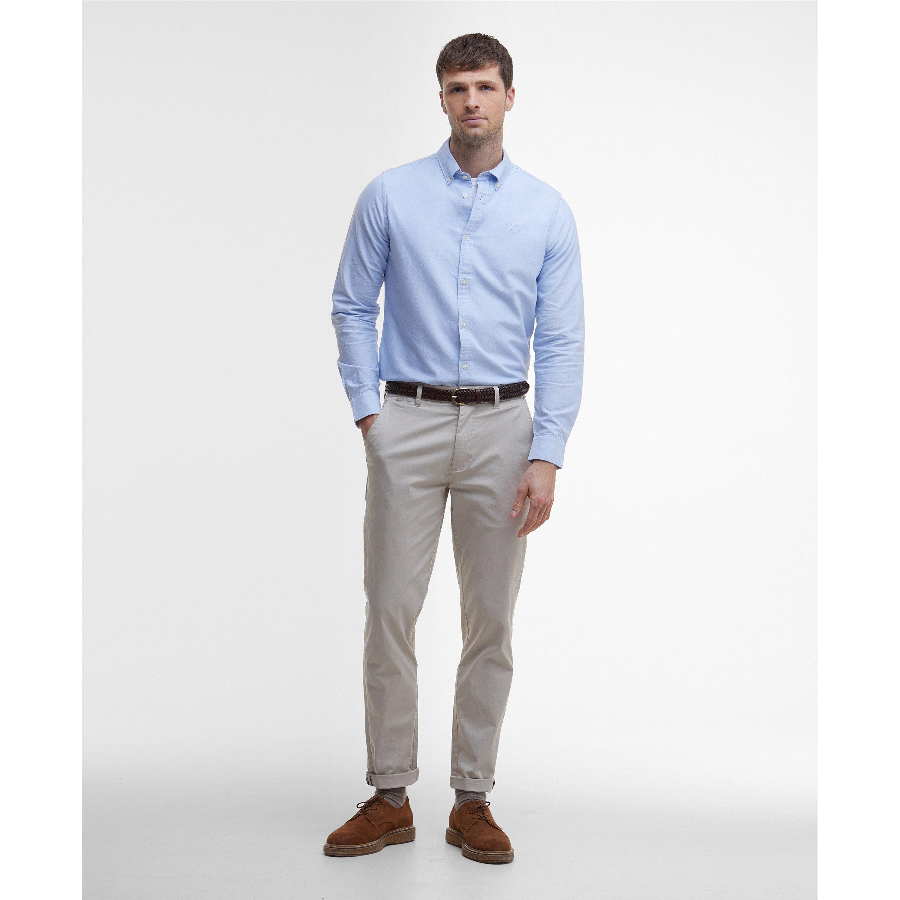 Sky BL32 - Barbour - Men's Oxford Button Down Cotton Long Sleeve Shirt - 6