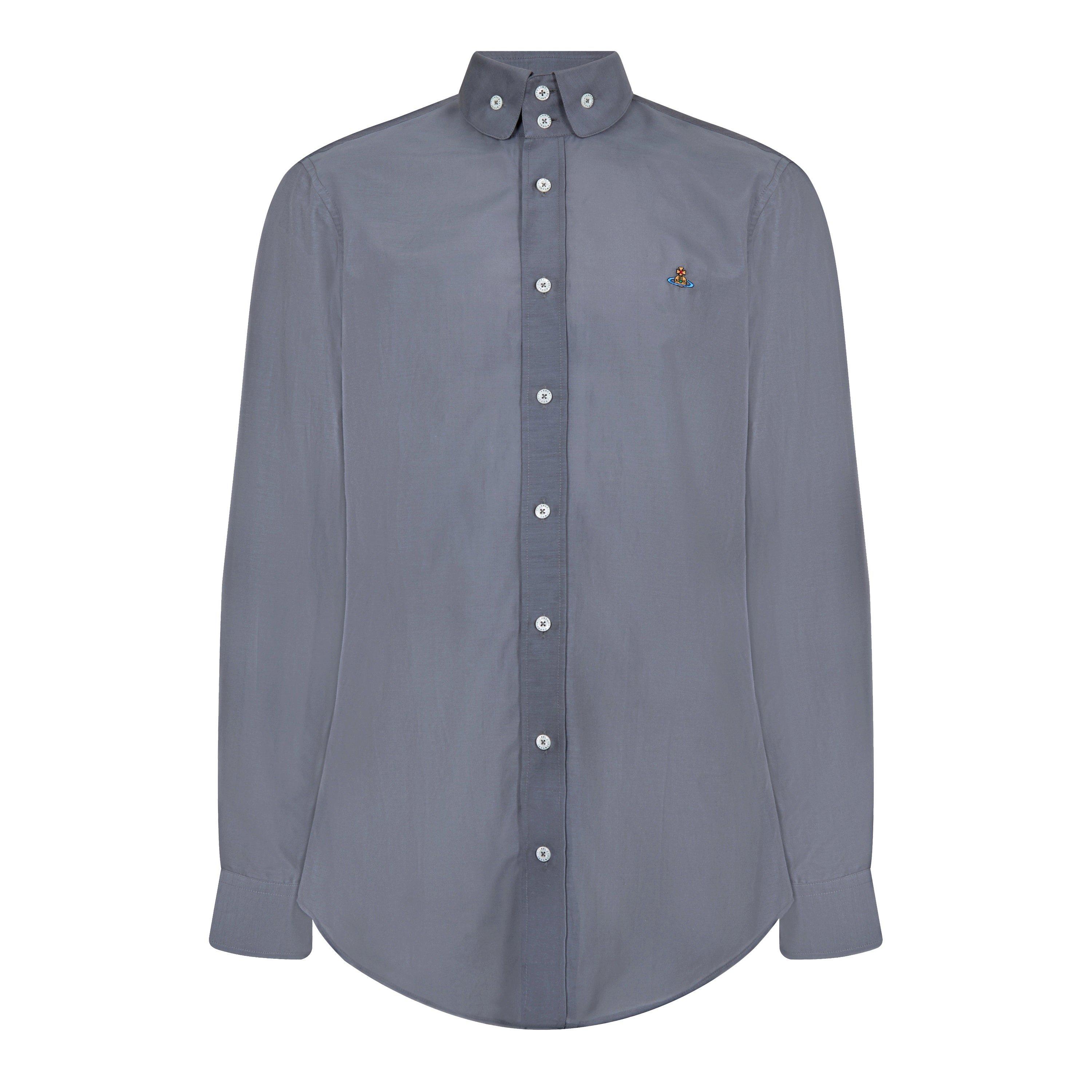 Vivienne Westwood Men's Logo Cotton Krall Long Sleeved Shirt - Grey - Size M (48)
