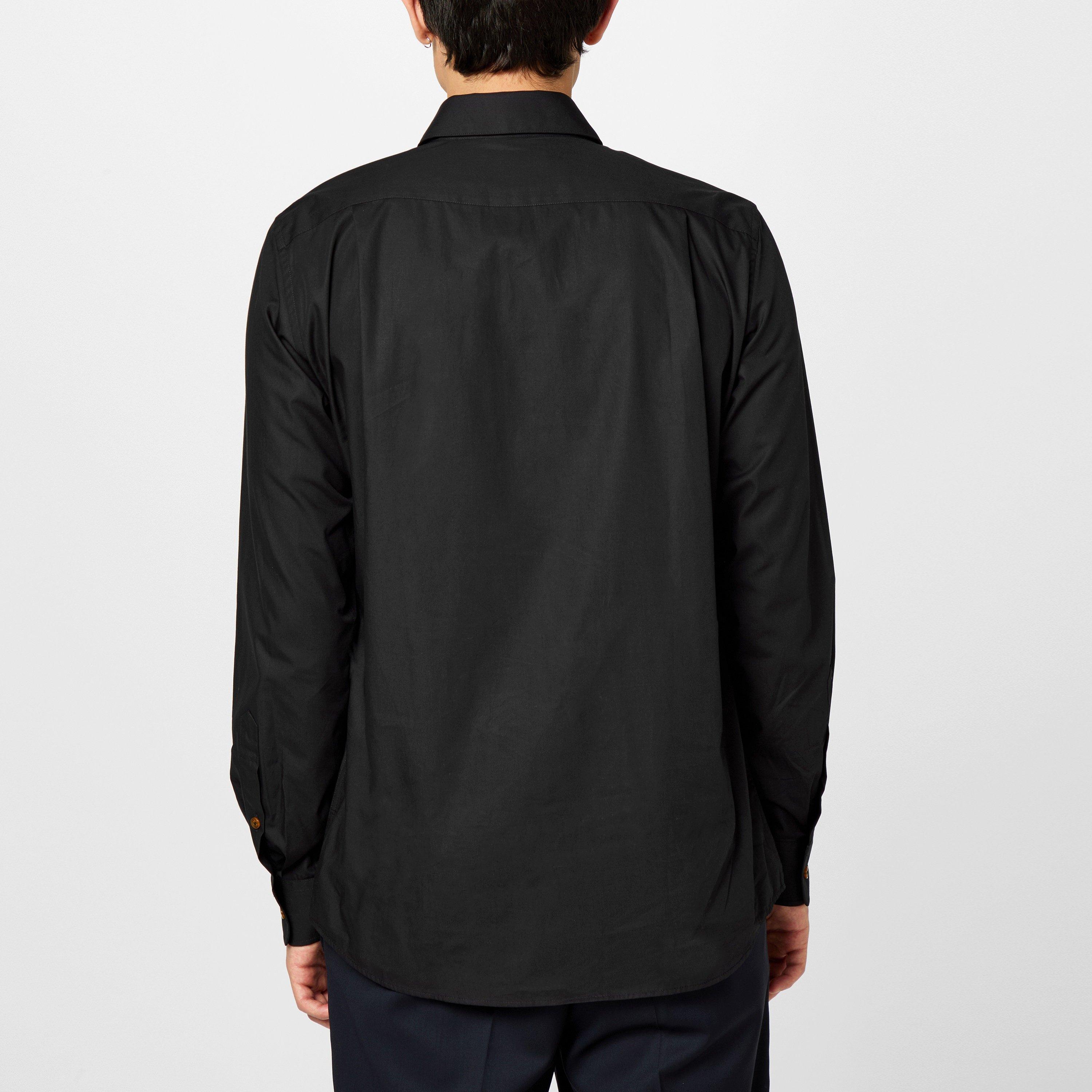Black - Vivienne Westwood - Men's Logo Cotton Krall Long Sleeved Shirt - 4