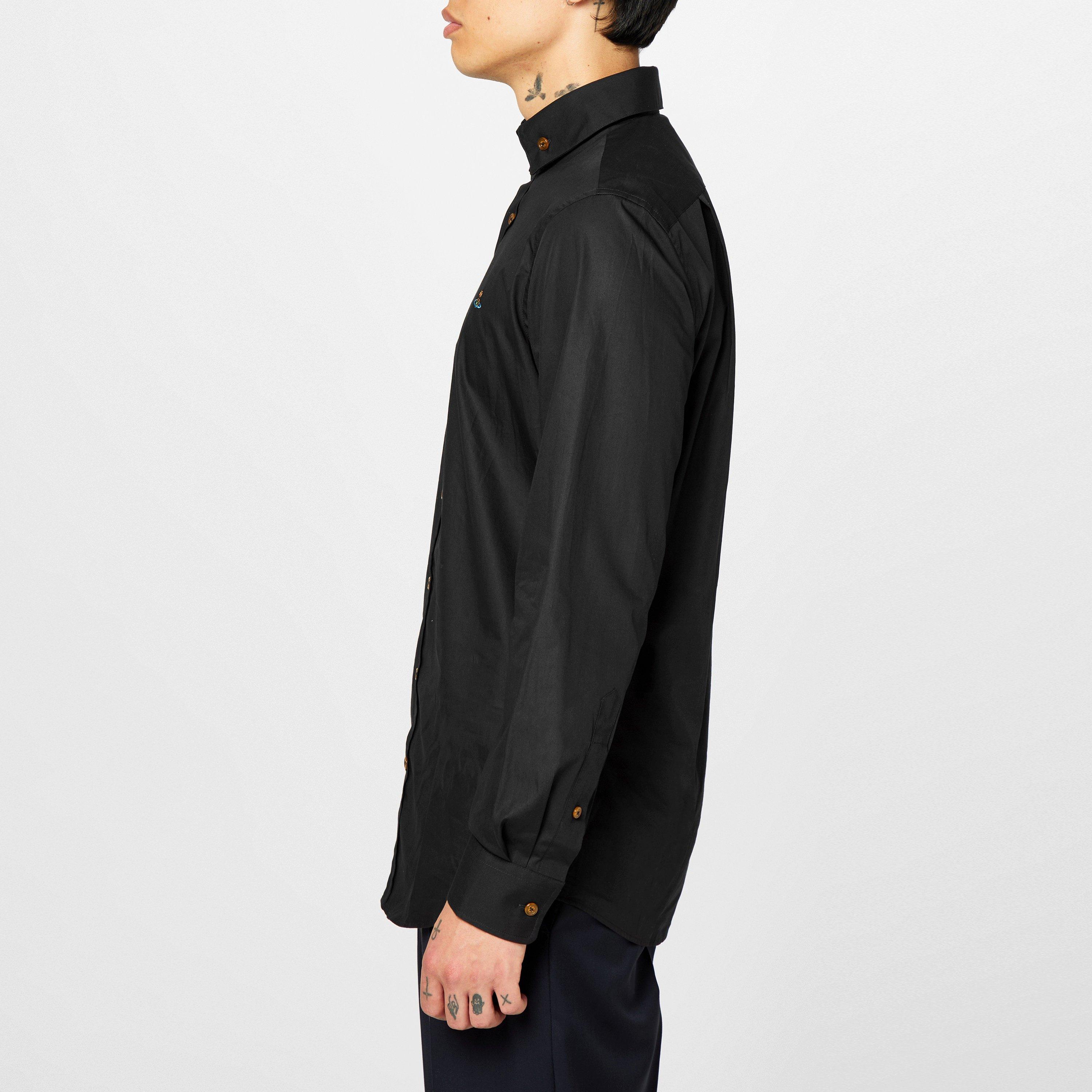 Black - Vivienne Westwood - Men's Logo Cotton Krall Long Sleeved Shirt - 5