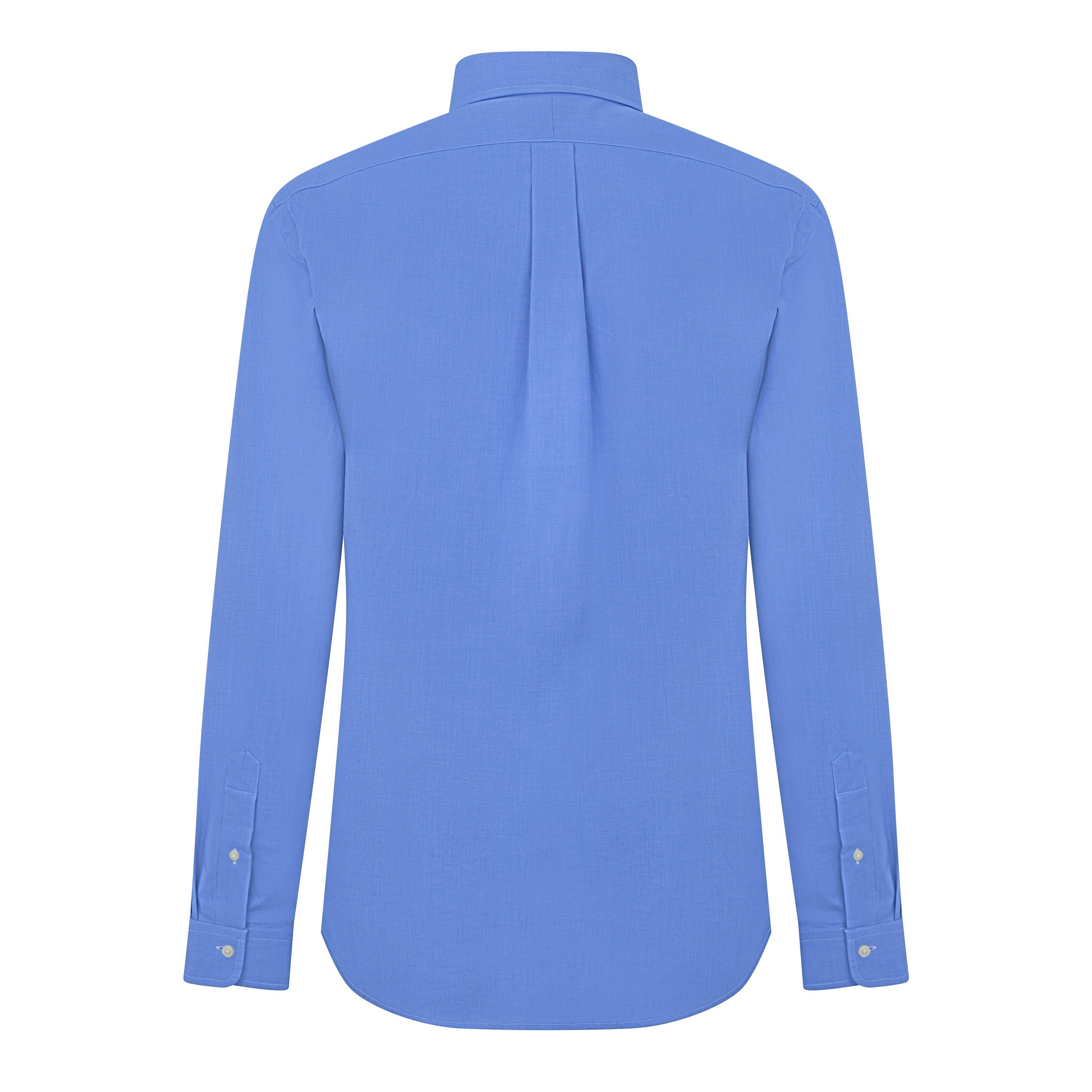 Blue End on End - Polo Ralph Lauren - Men's Slim Fit Poplin Long-Sleeve Shirt - 2