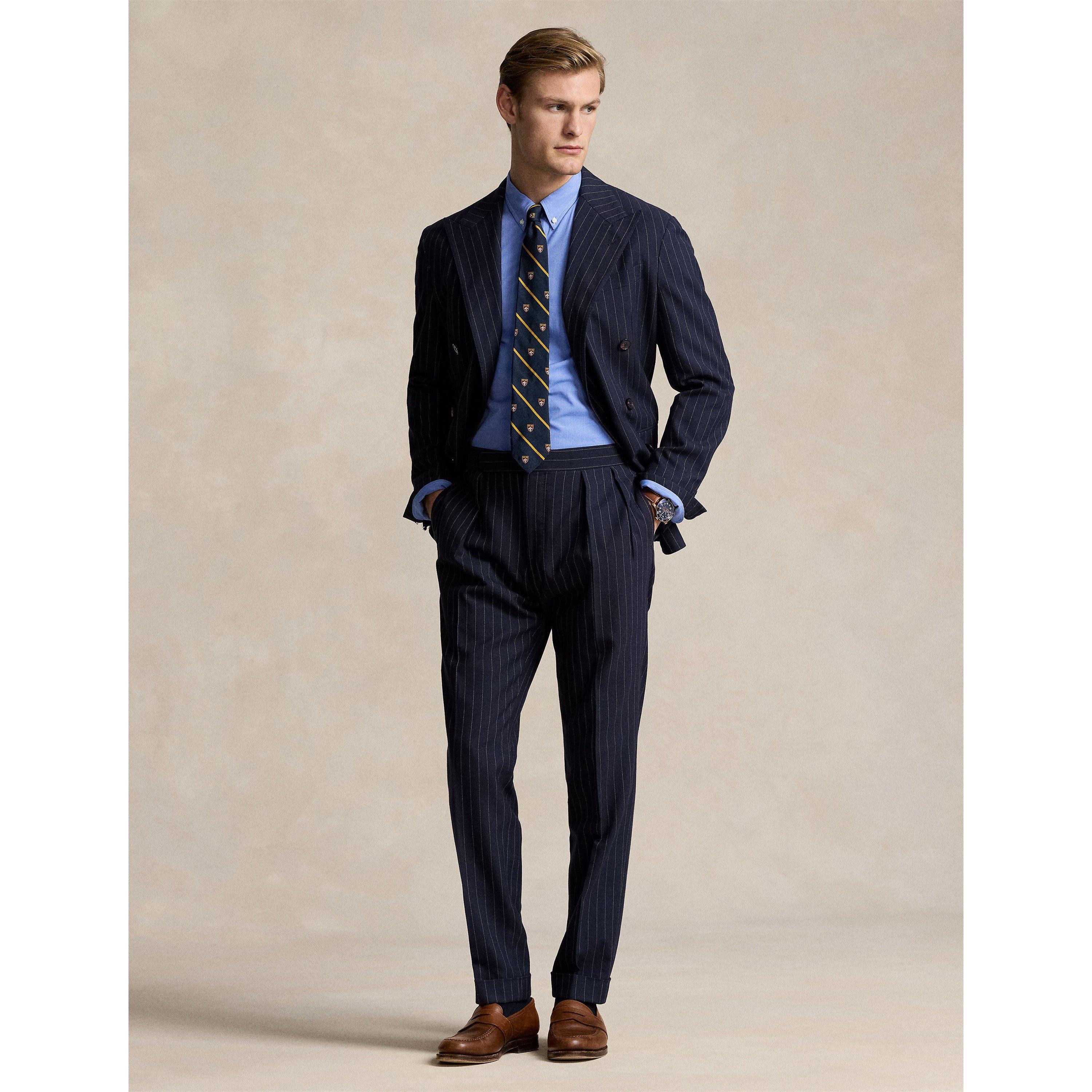 Blue End on End - Polo Ralph Lauren - Men's Slim Fit Poplin Long-Sleeve Shirt - 6