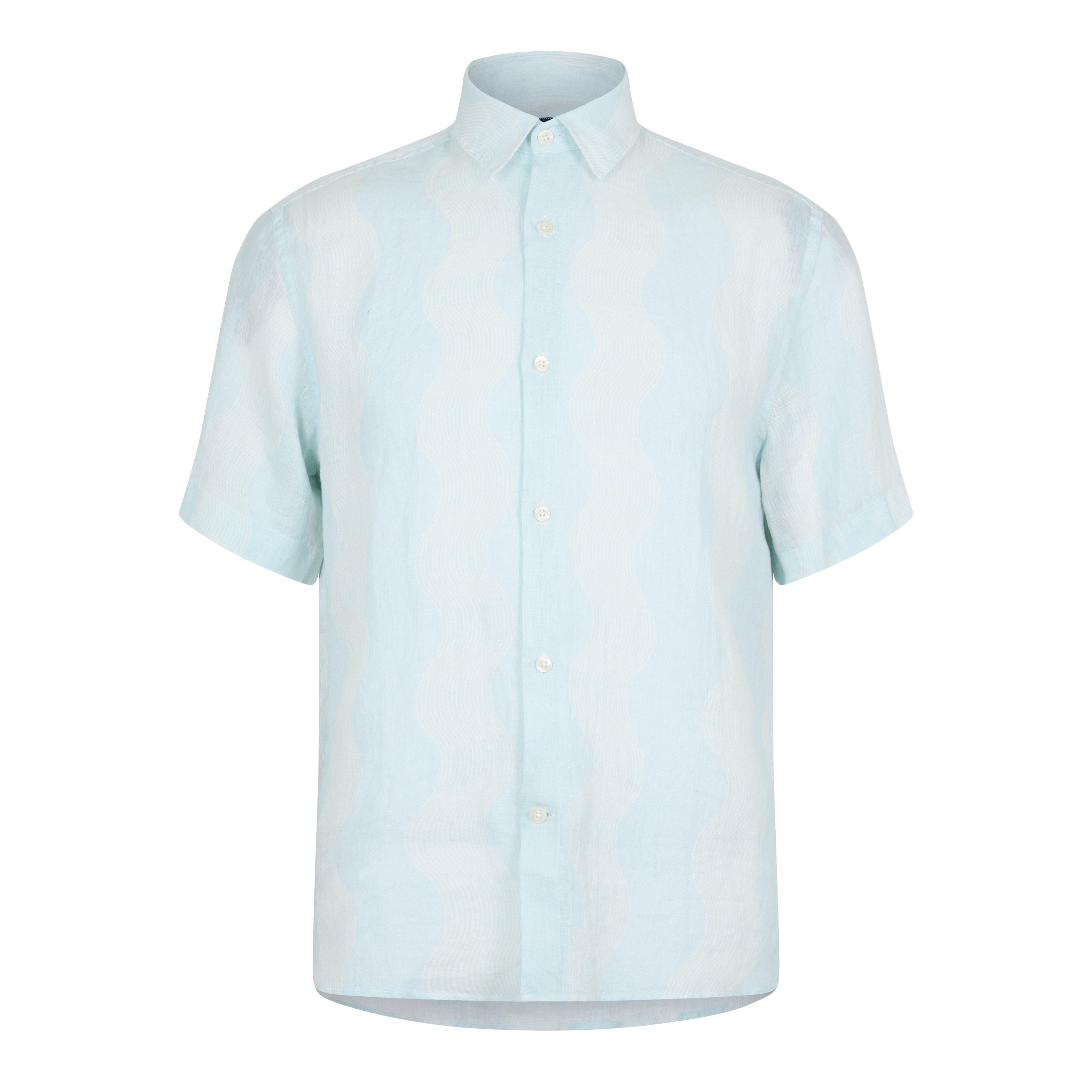 Seafoam - Frescobol Carioca - Men's Striped Short-Sleeve Patterned Shirt - 5