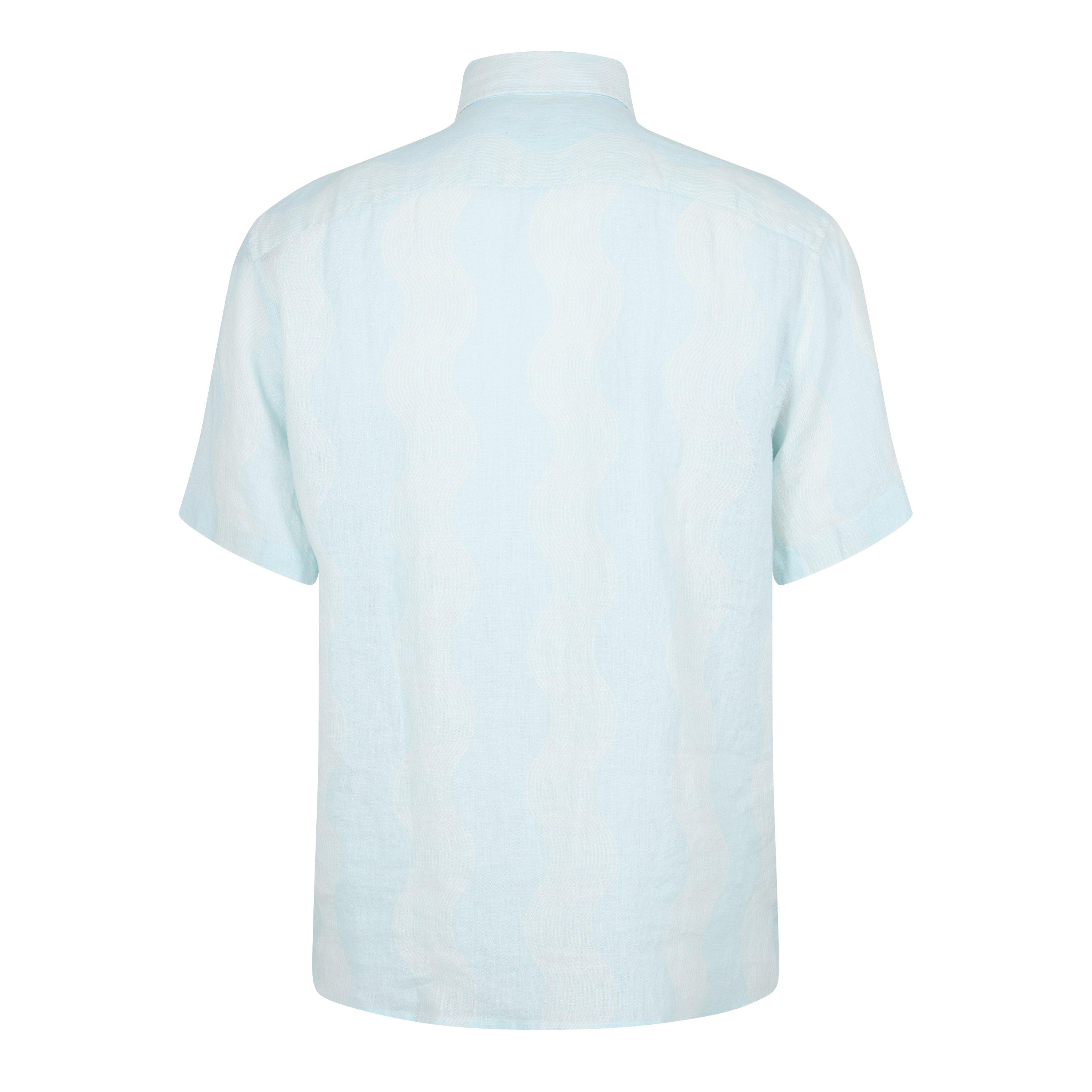 Seafoam - Frescobol Carioca - Men's Striped Short-Sleeve Patterned Shirt - 6