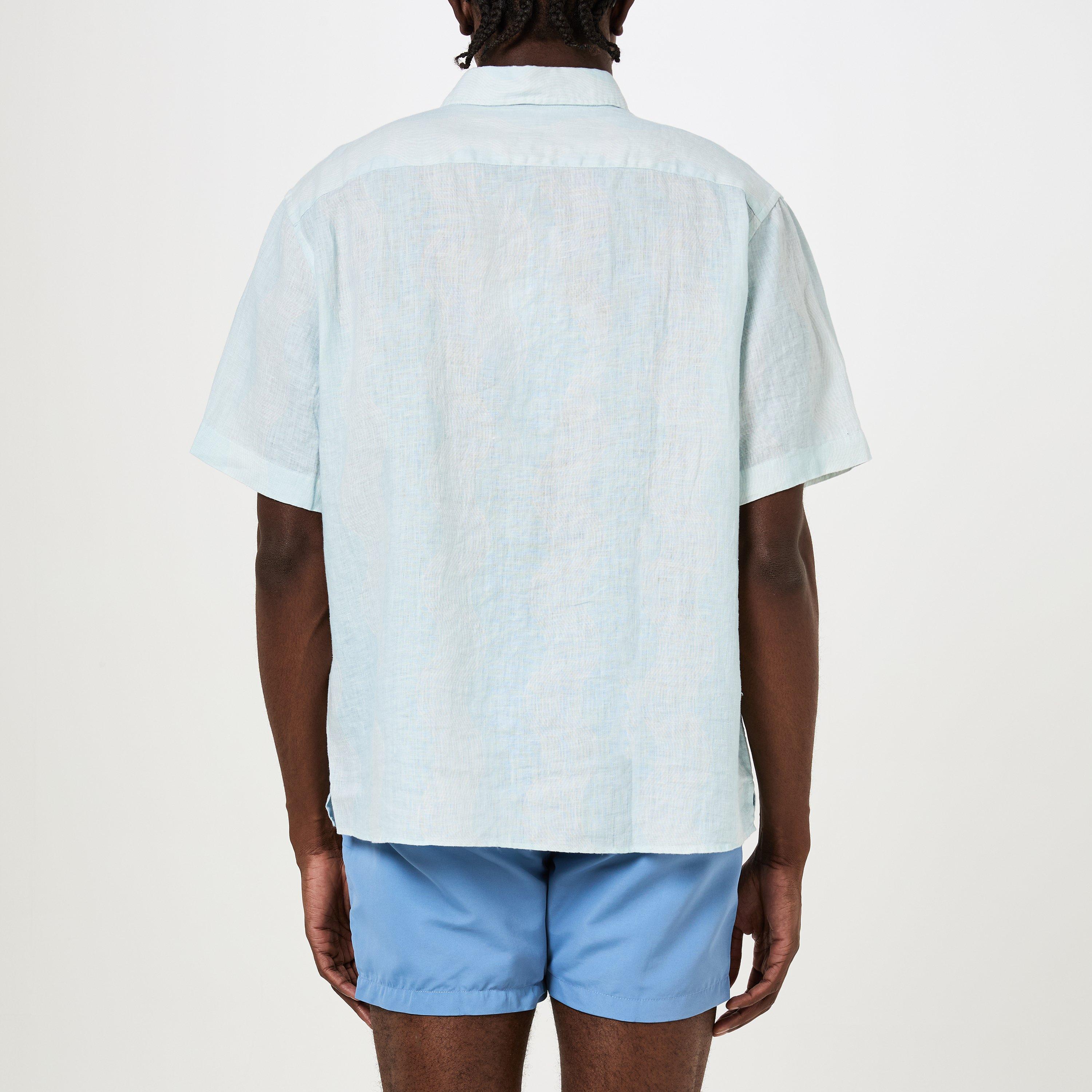 Seafoam - Frescobol Carioca - Men's Striped Short-Sleeve Patterned Shirt - 3