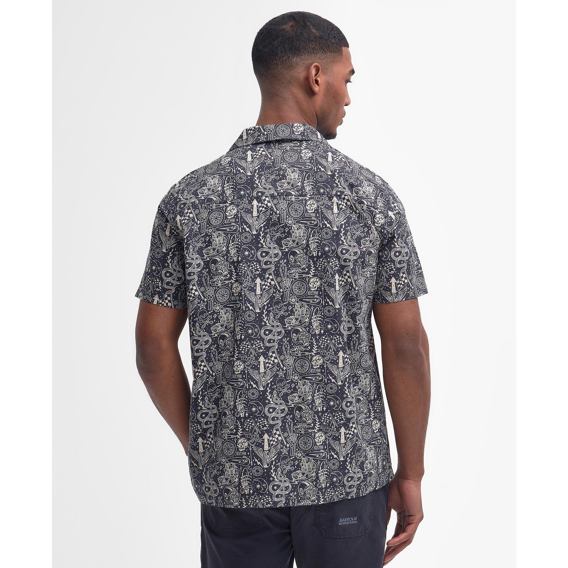 Navy NY91 - Barbour International - Mitchel Printed Short Sleeve Shirt - 2