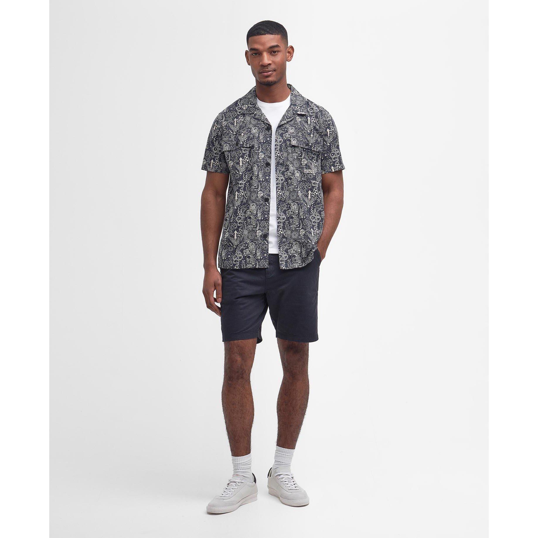 Navy NY91 - Barbour International - Mitchel Printed Short Sleeve Shirt - 3