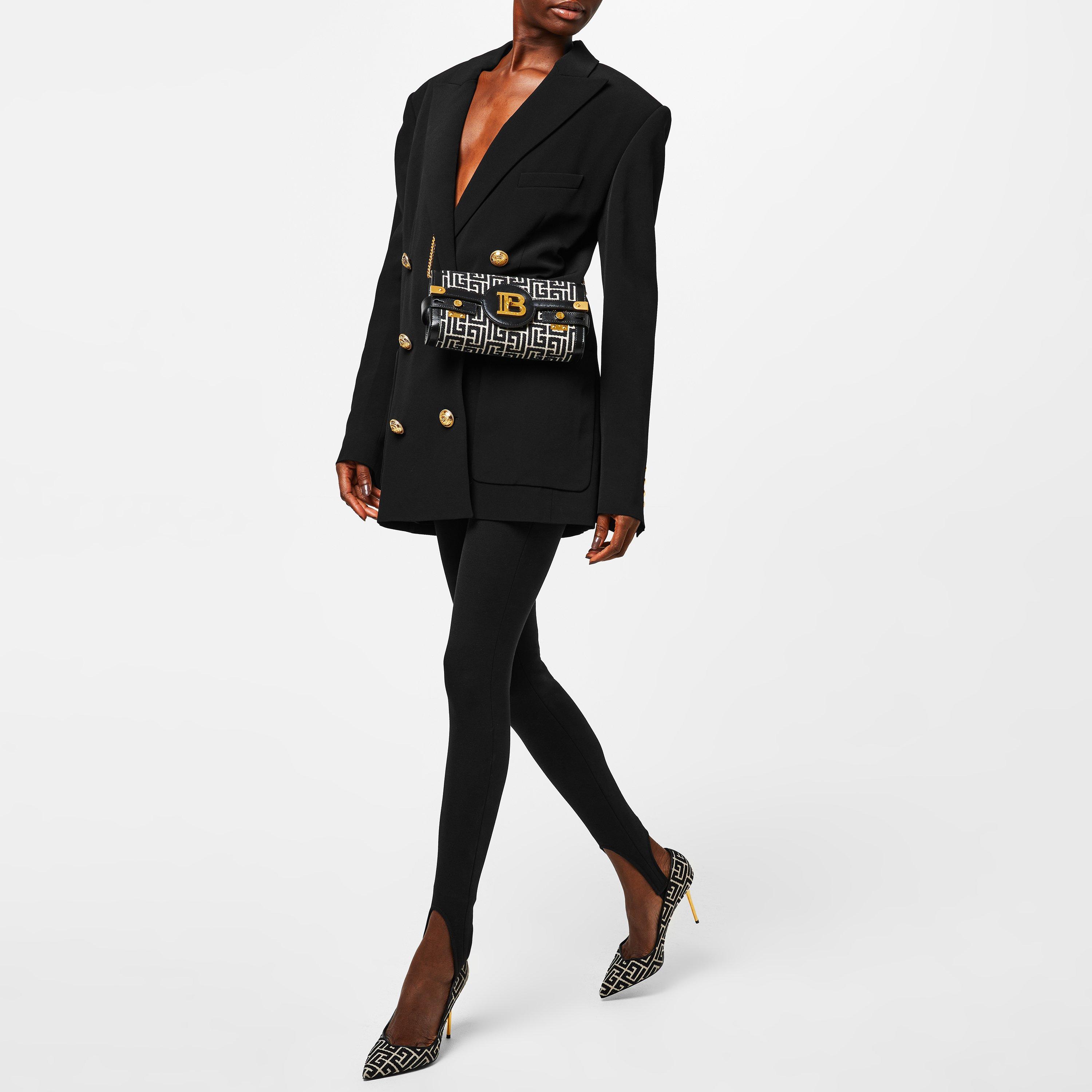 Noir 0PA - Balmain - Women's 6 Buttoned Boyfriend Double Breasted Viscose Long Sleeve Blazer - 2