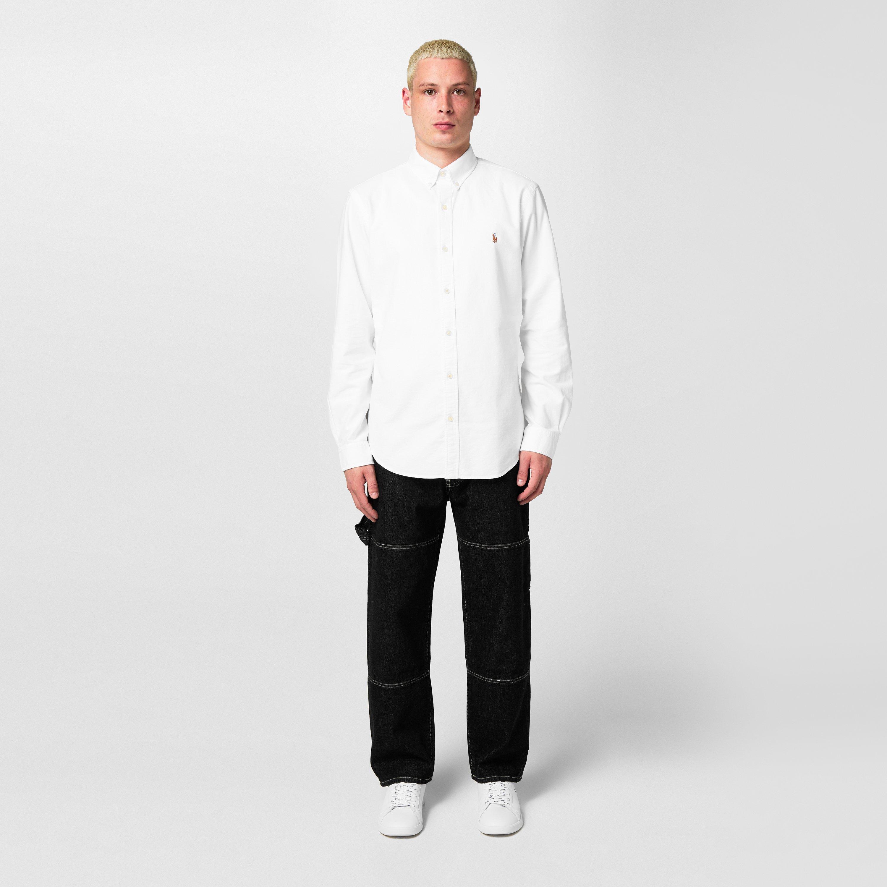 White - Polo Ralph Lauren - Men's Slim Fit Oxford Long Sleeve Shirt - 5