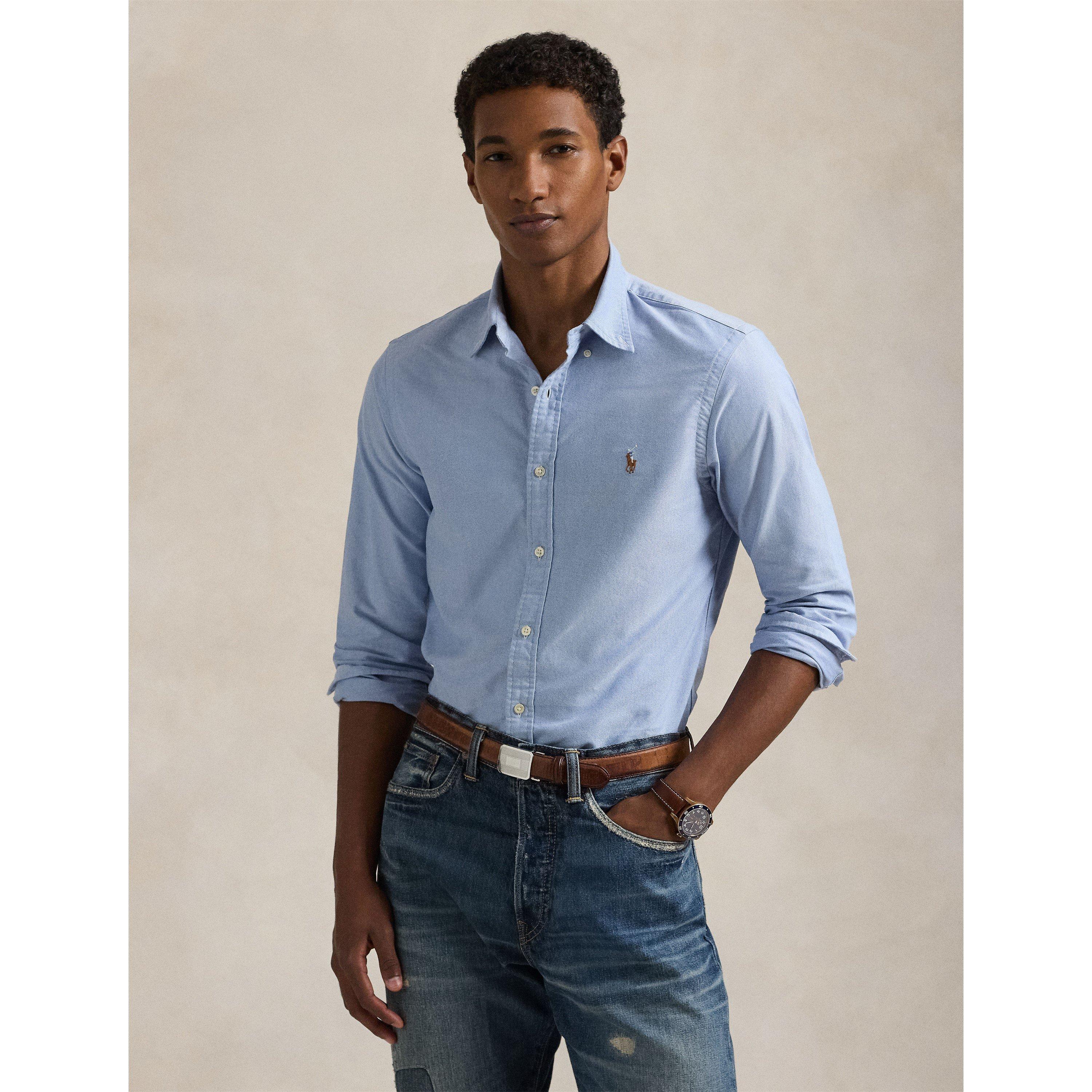 Blue - Polo Ralph Lauren - Men's Slim Fit Oxford Long Sleeve Shirt - 3