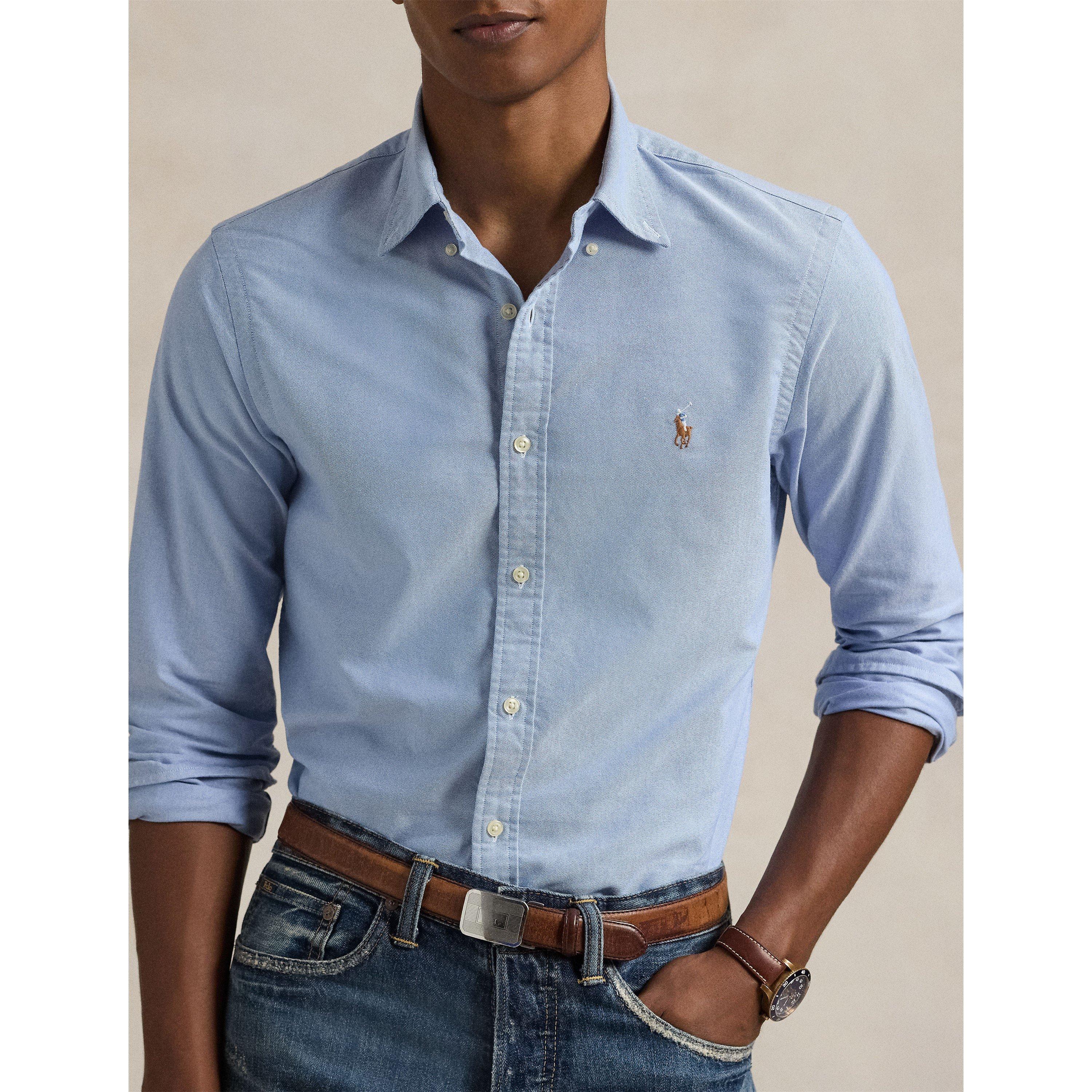 Blue - Polo Ralph Lauren - Men's Slim Fit Oxford Long Sleeve Shirt - 5