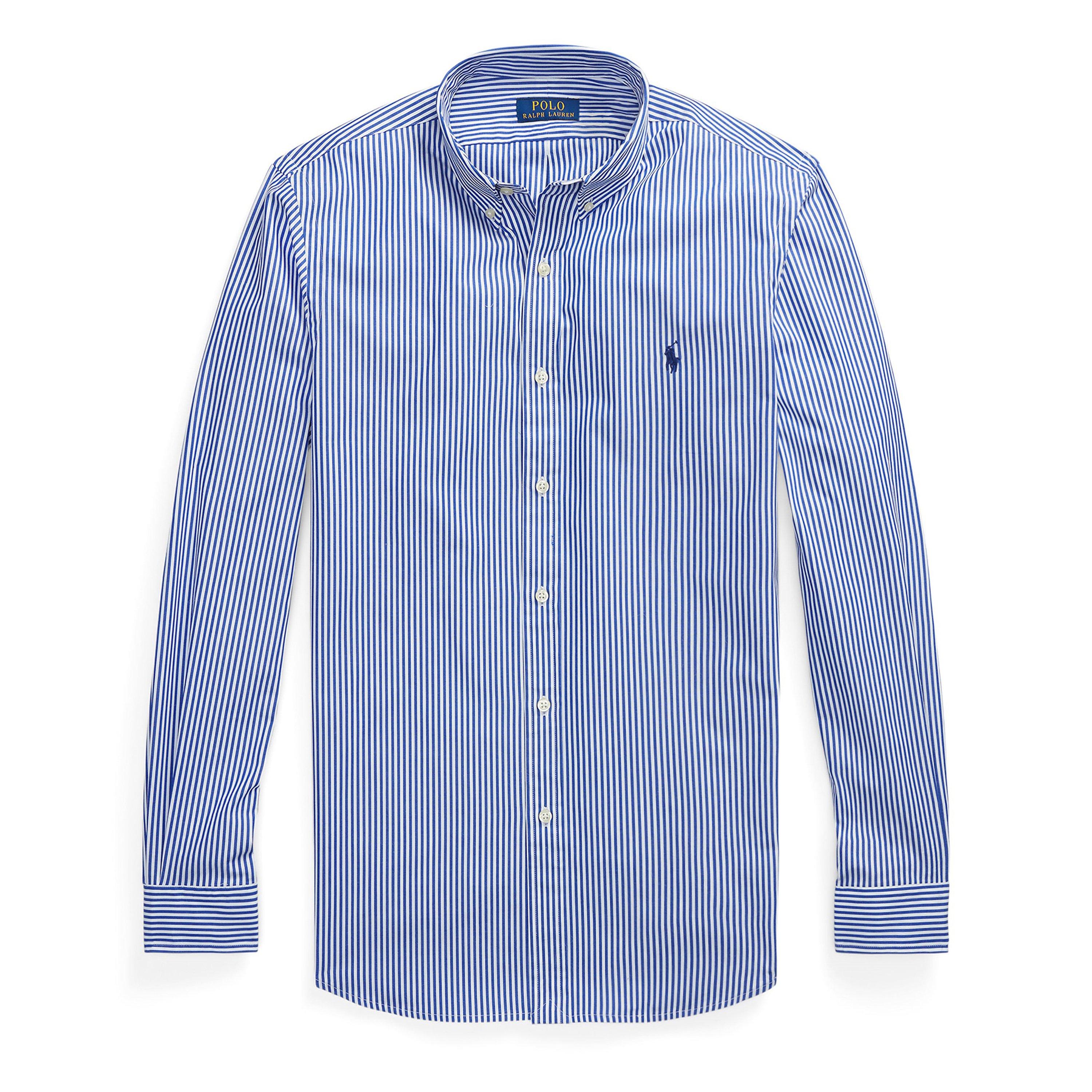 Polo Ralph Lauren Stripe Poplin Slim Fit Shirt - Blue/White 009 - Size 2XL