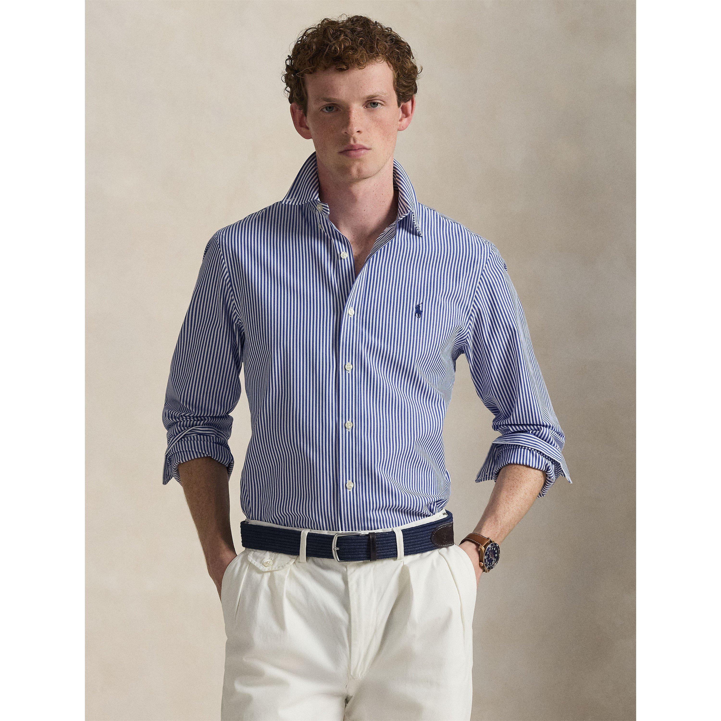 Blue/White 009 - Polo Ralph Lauren - Stripe Poplin Slim Fit Shirt - 3