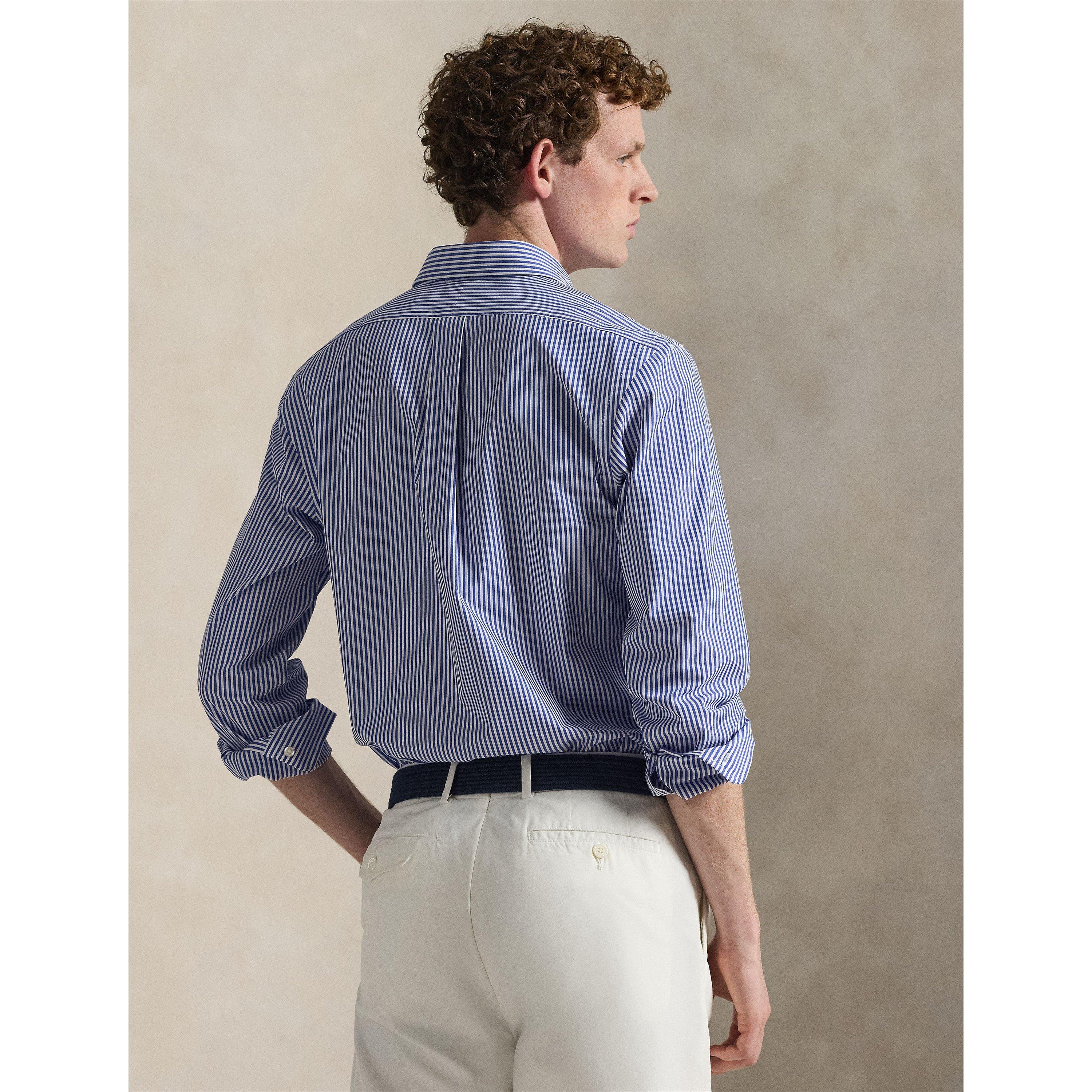 Blue/White 009 - Polo Ralph Lauren - Stripe Poplin Slim Fit Shirt - 4