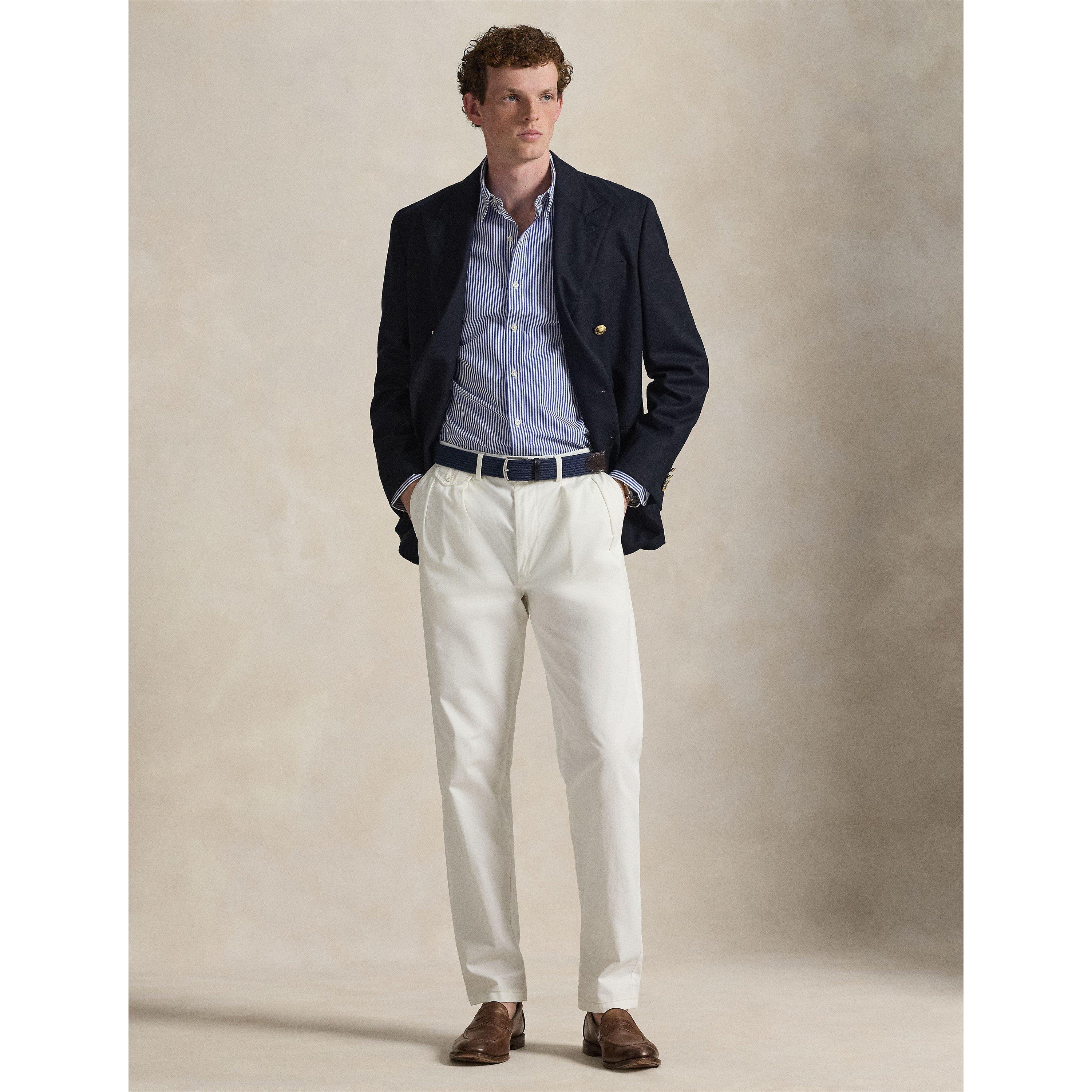 Blue/White 009 - Polo Ralph Lauren - Stripe Poplin Slim Fit Shirt - 6