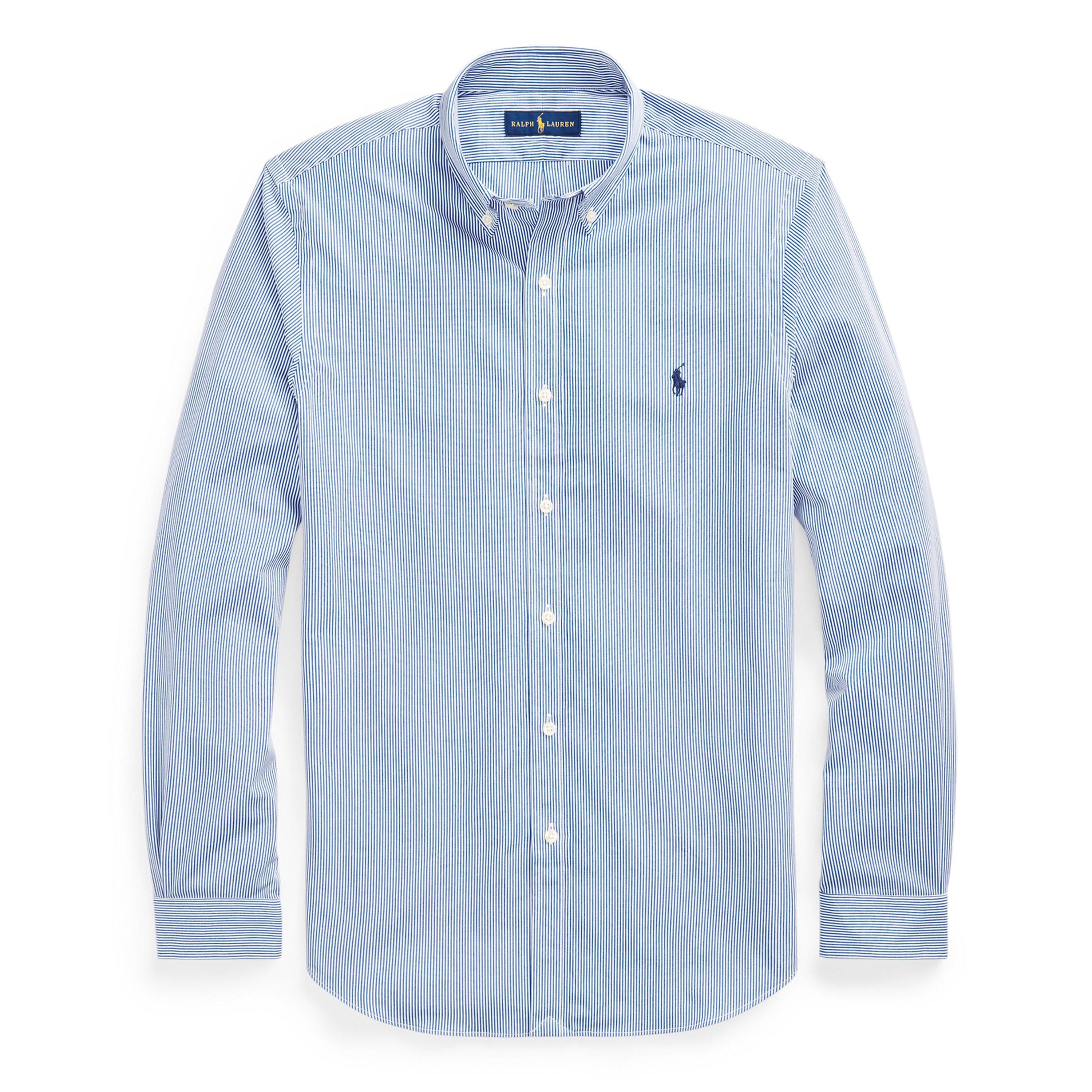 Polo Ralph Lauren Men's Stripe Poplin Slim Fit Shirt - Blue/White 003 - 2XL