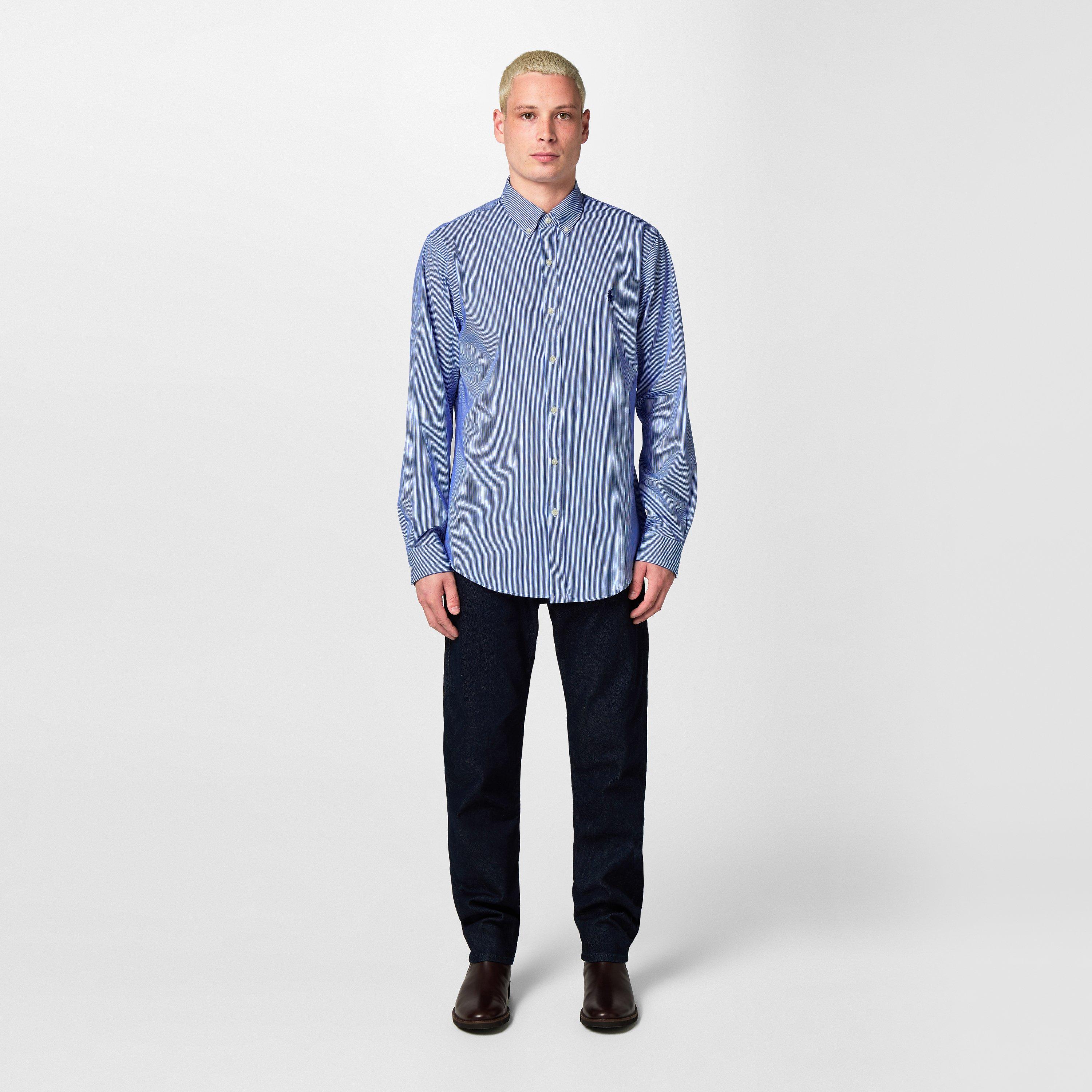 Blue/White 003 - Polo Ralph Lauren - Stripe Poplin Slim Fit Shirt - 6