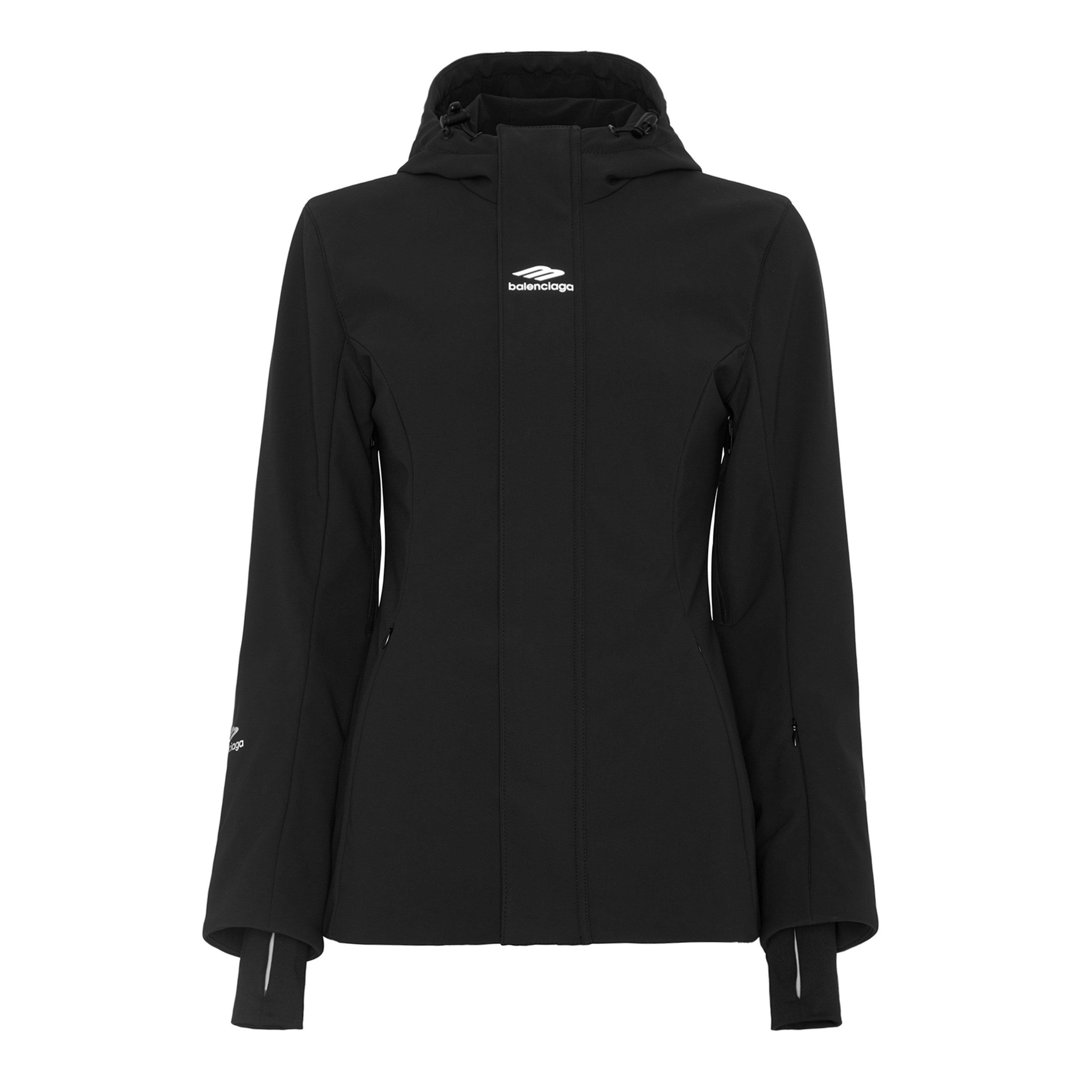 Black - Balenciaga - Women's Ski Hourglass Hooded Long Sleeve Short Puffer Jacket - 5
