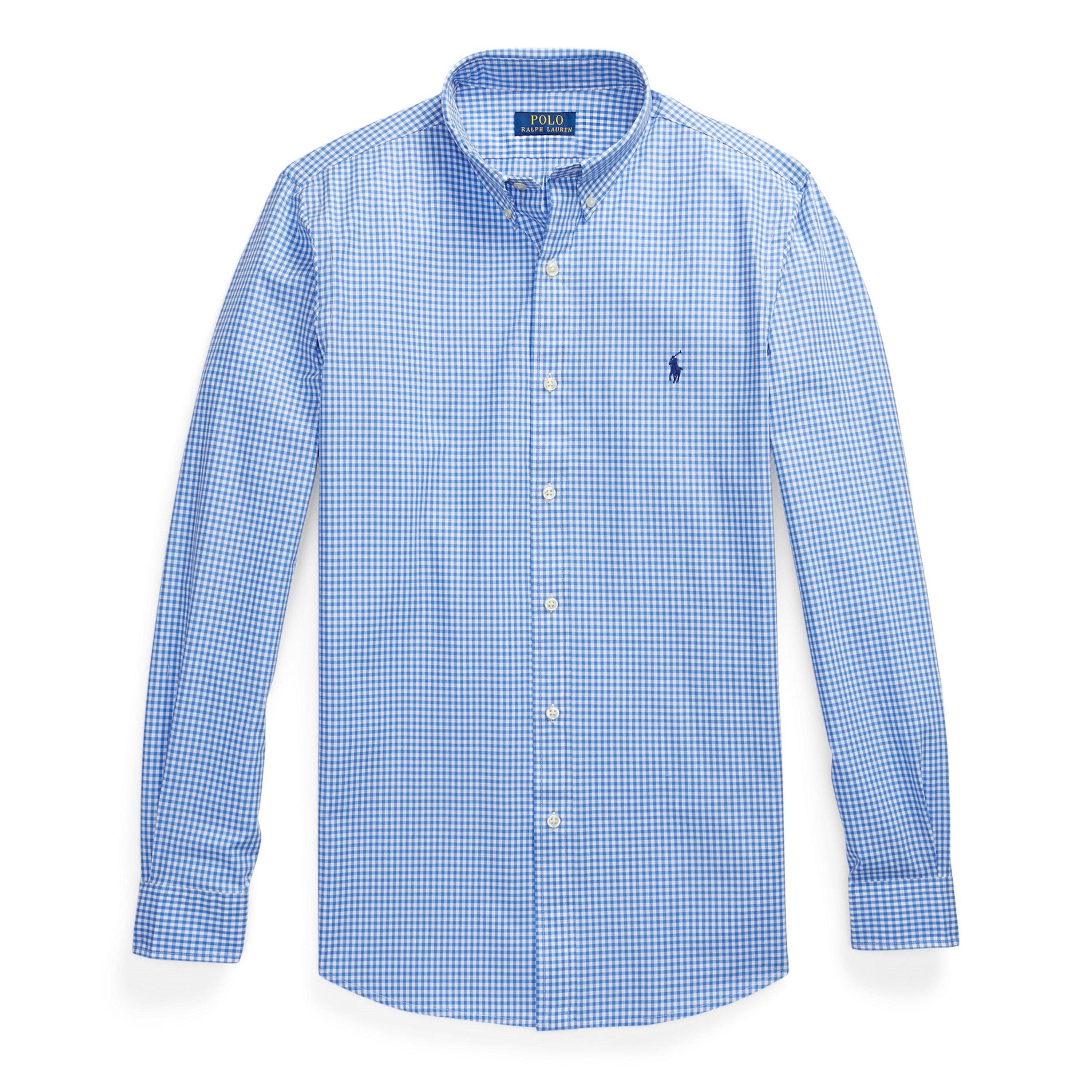 Polo Ralph Lauren Gingham Poplin Slim Fit Shirt - Blue/White 001 - Size 2XL