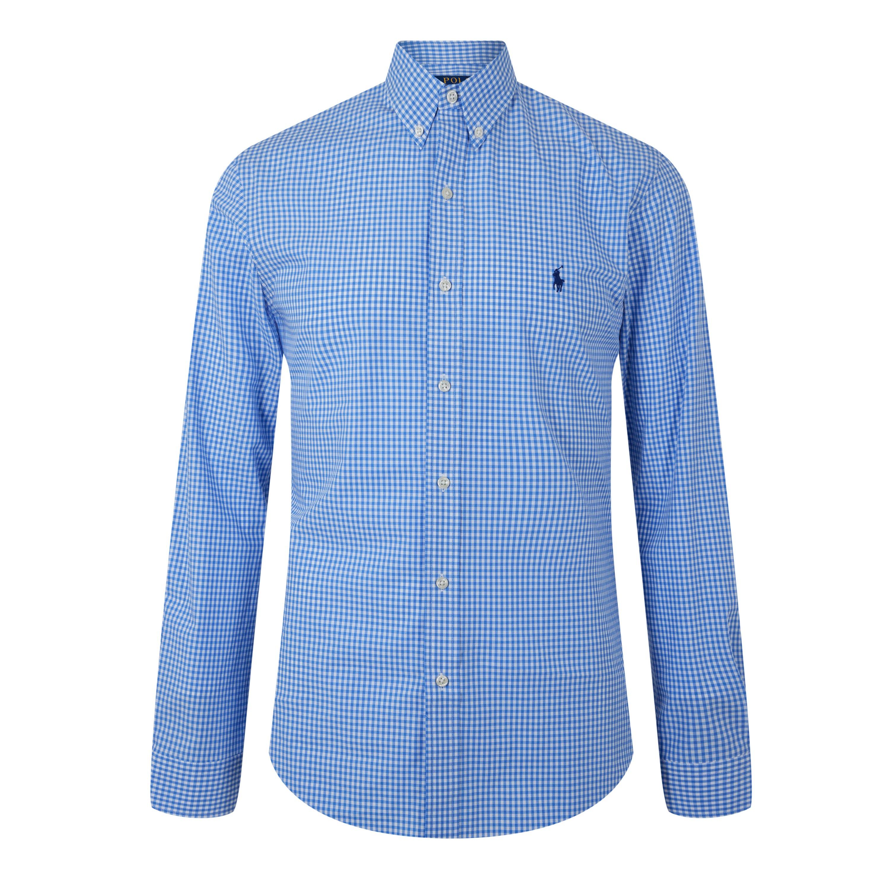 Blue/White 001 - Polo Ralph Lauren - Gingham Poplin Slim Fit Shirt - 7