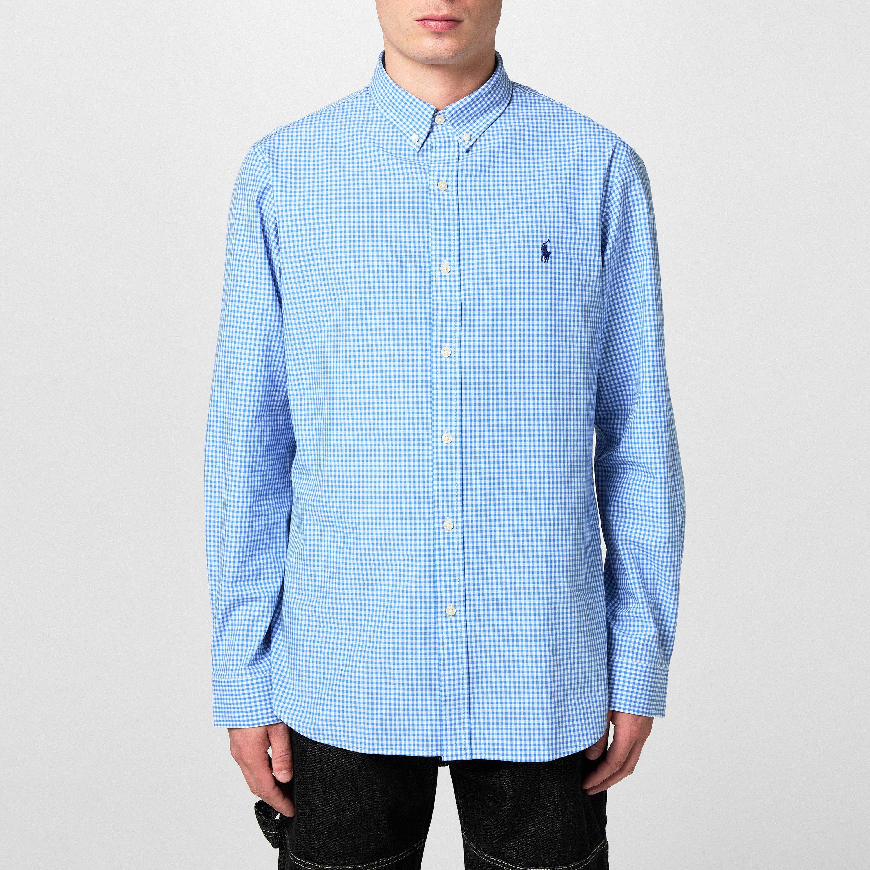 Blue/White 001 - Polo Ralph Lauren - Gingham Poplin Slim Fit Shirt - 3
