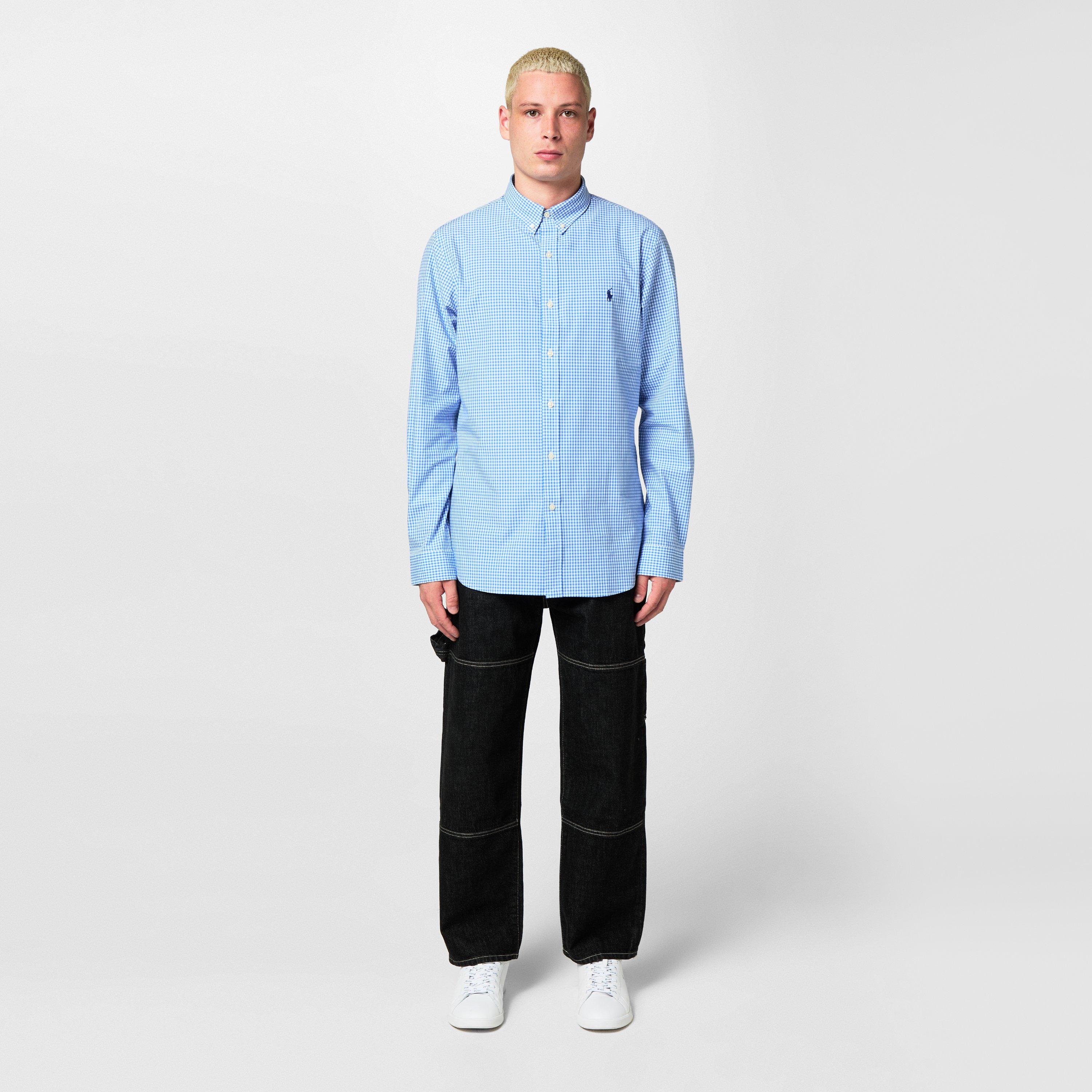 Blue/White 001 - Polo Ralph Lauren - Gingham Poplin Slim Fit Shirt - 6