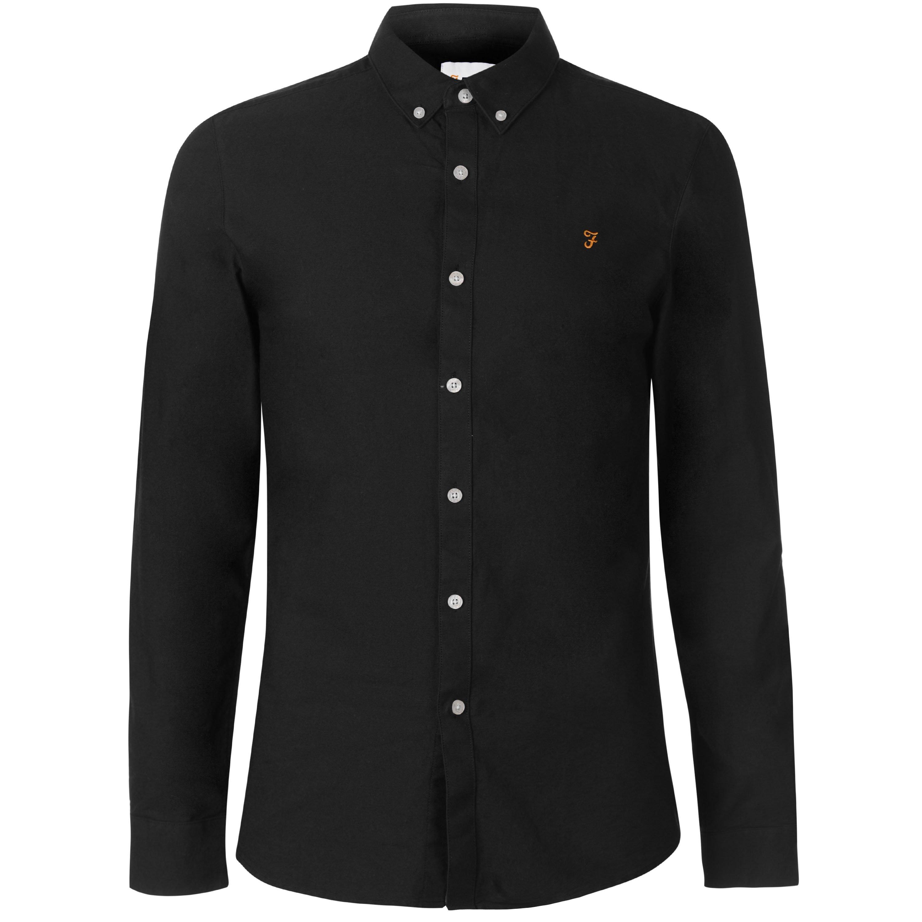 Farah Men's Oxford Long Sleeve Shirt - Black 010 - XX Large
