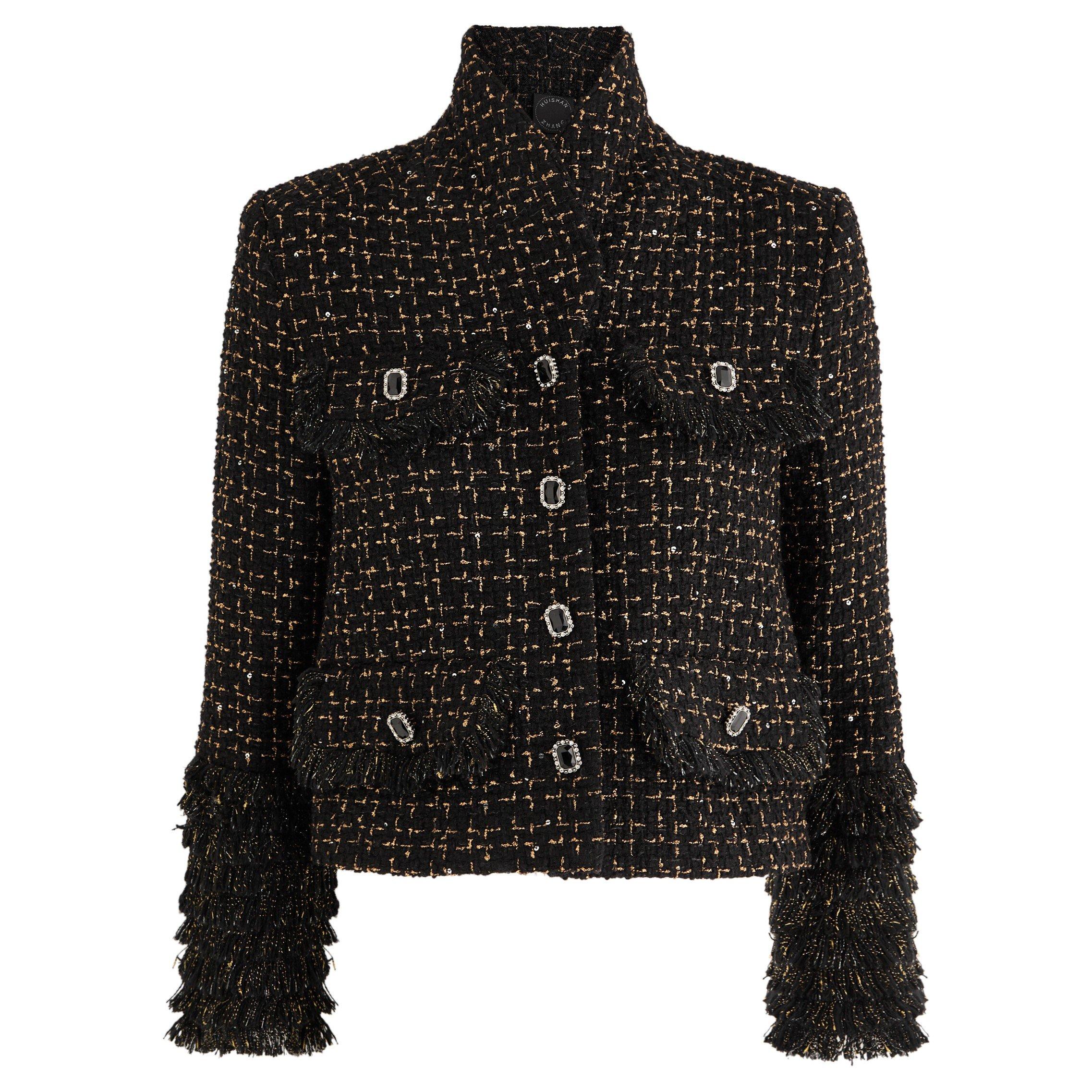 BLACK - Huishan Zhang - LS HARRIET TWEED JACKET