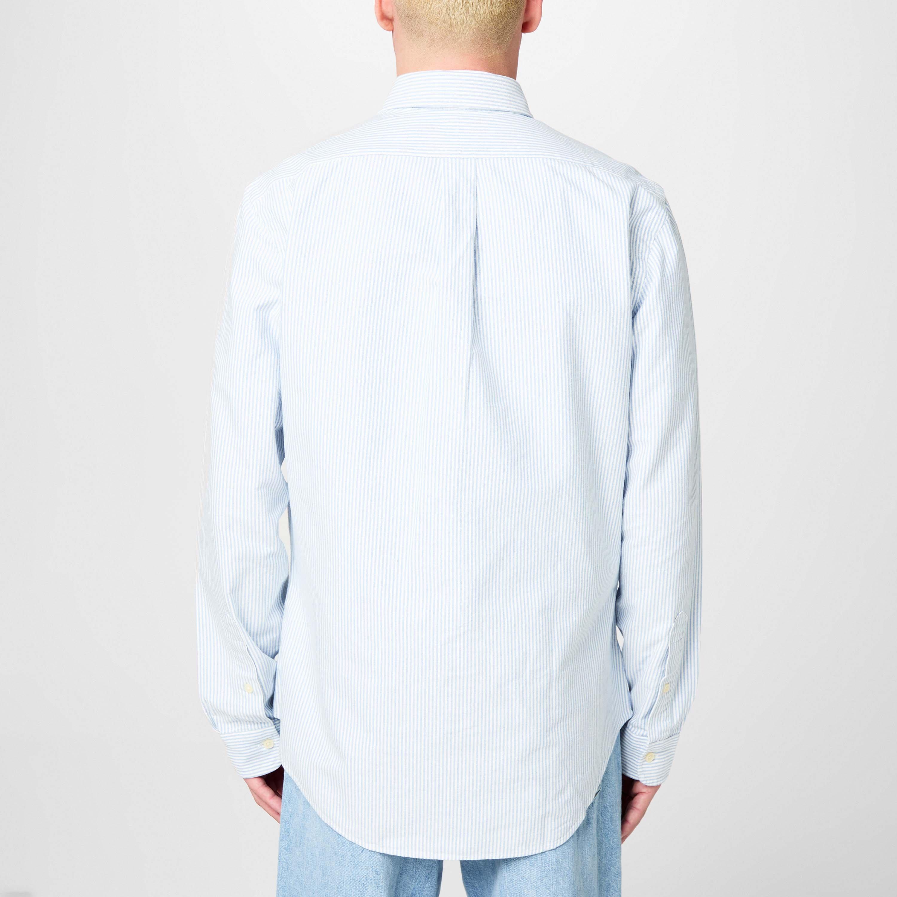 Blue/White - Polo Ralph Lauren - Men's Slim Fit Striped Oxford Shirt - 4