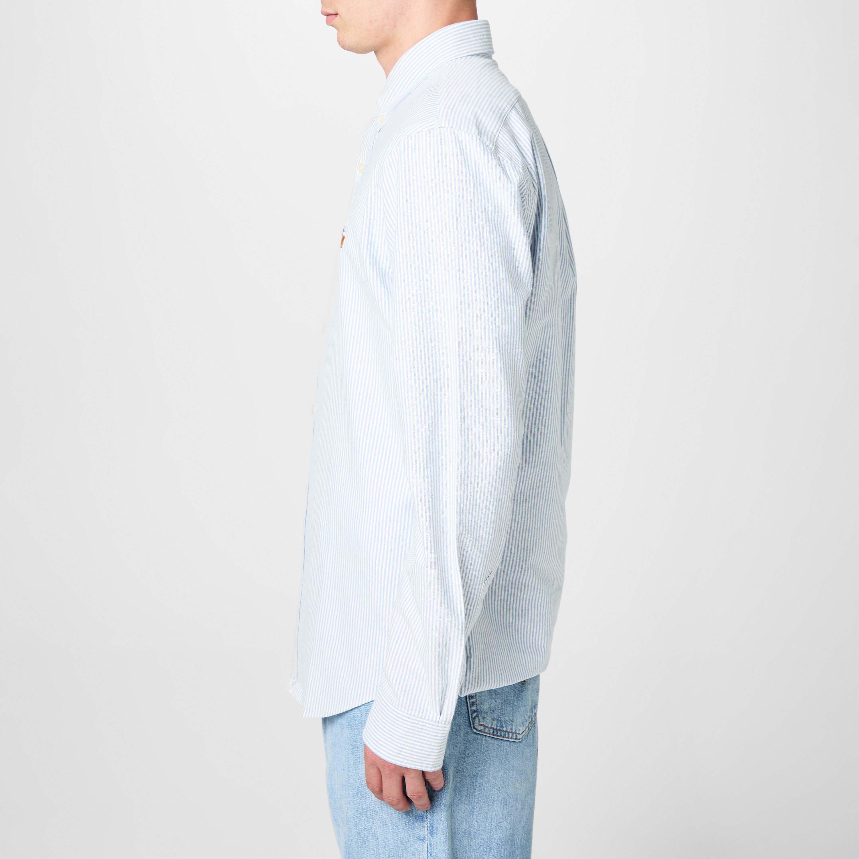 Blue/White - Polo Ralph Lauren - Men's Slim Fit Striped Oxford Shirt - 5