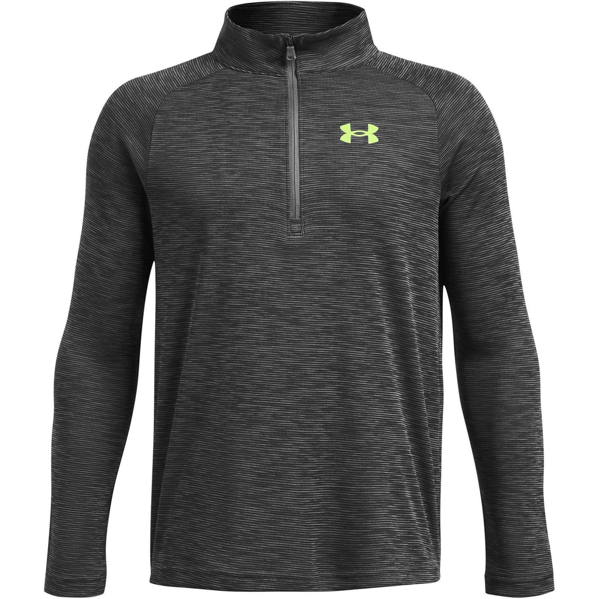Gray - Under Armour - Kids' Tech Textured Full-Zip Moisture-Wicking Streamlined Fit Performance Training Jacket - 1