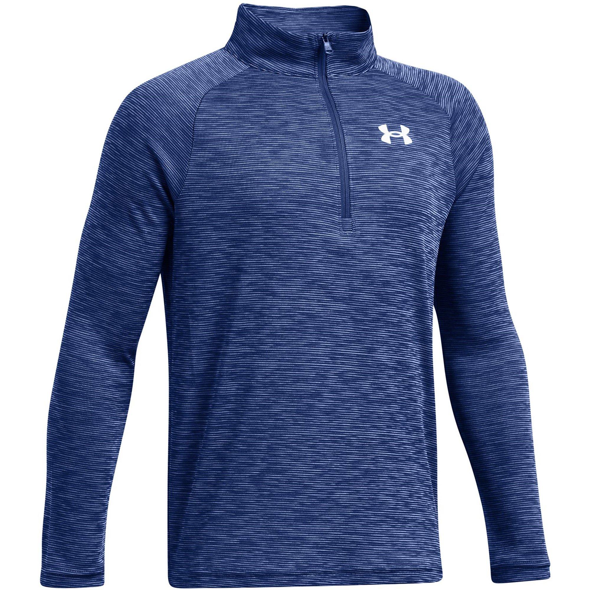 Blau - Under Armour - Kids' Tech Textured Full-Zip Moisture-Wicking Streamlined Fit Performance Training Jacket - 2
