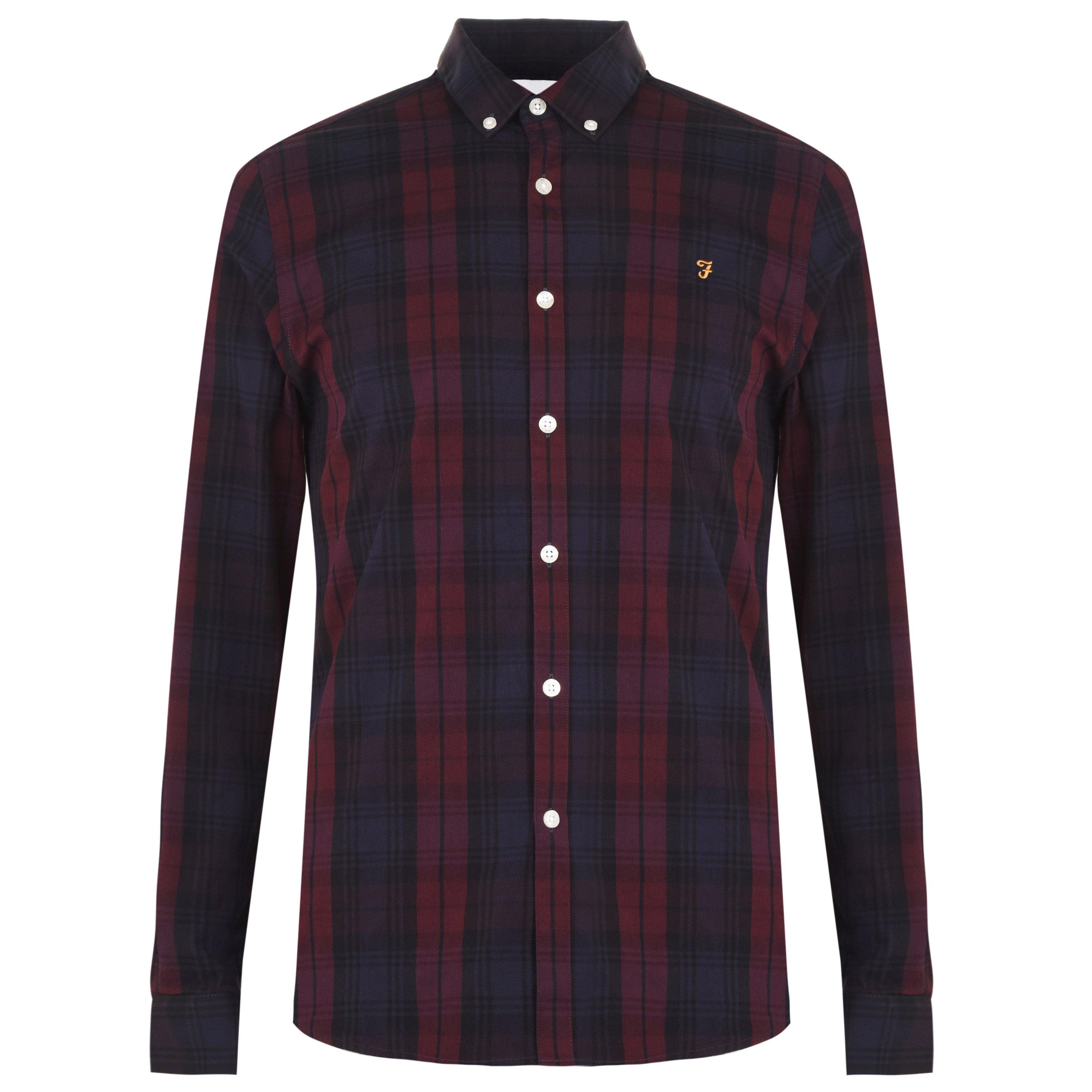 Farah Men's Brewer Checked Shirt - Red 626 Farah Red 626 - X Small