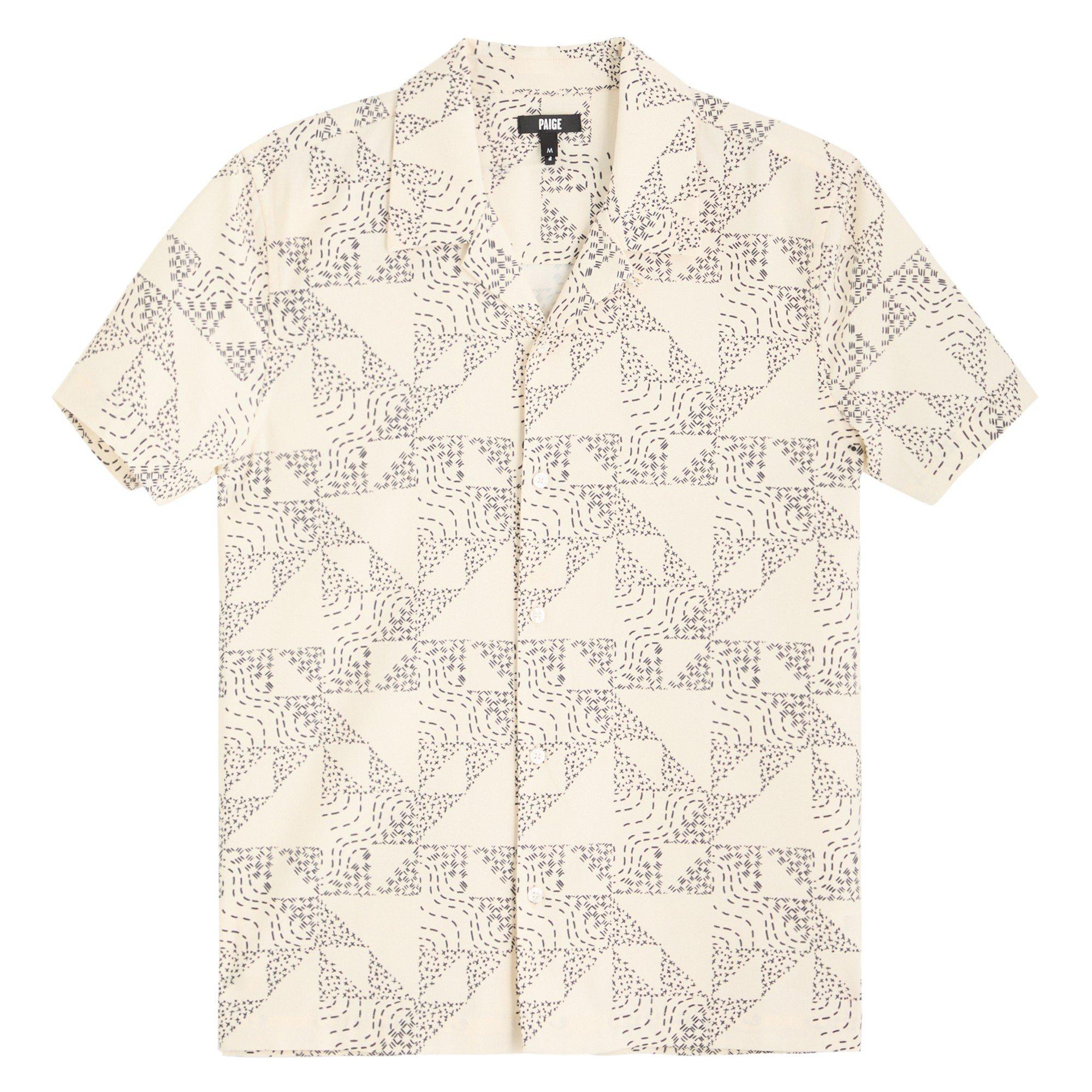 GREY - Paige - Men's Medina Short-Sleeve Cotton Patterned Shirt