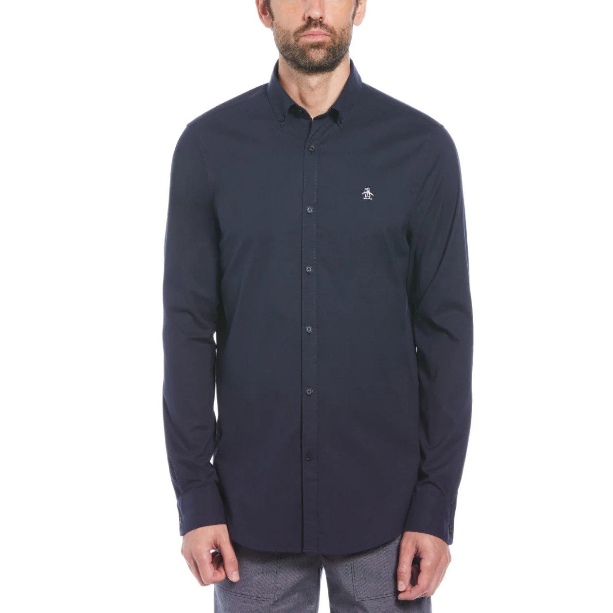 Original Penguin Men's Ecovero Oxford Shirt - Dark Sapphire - Large