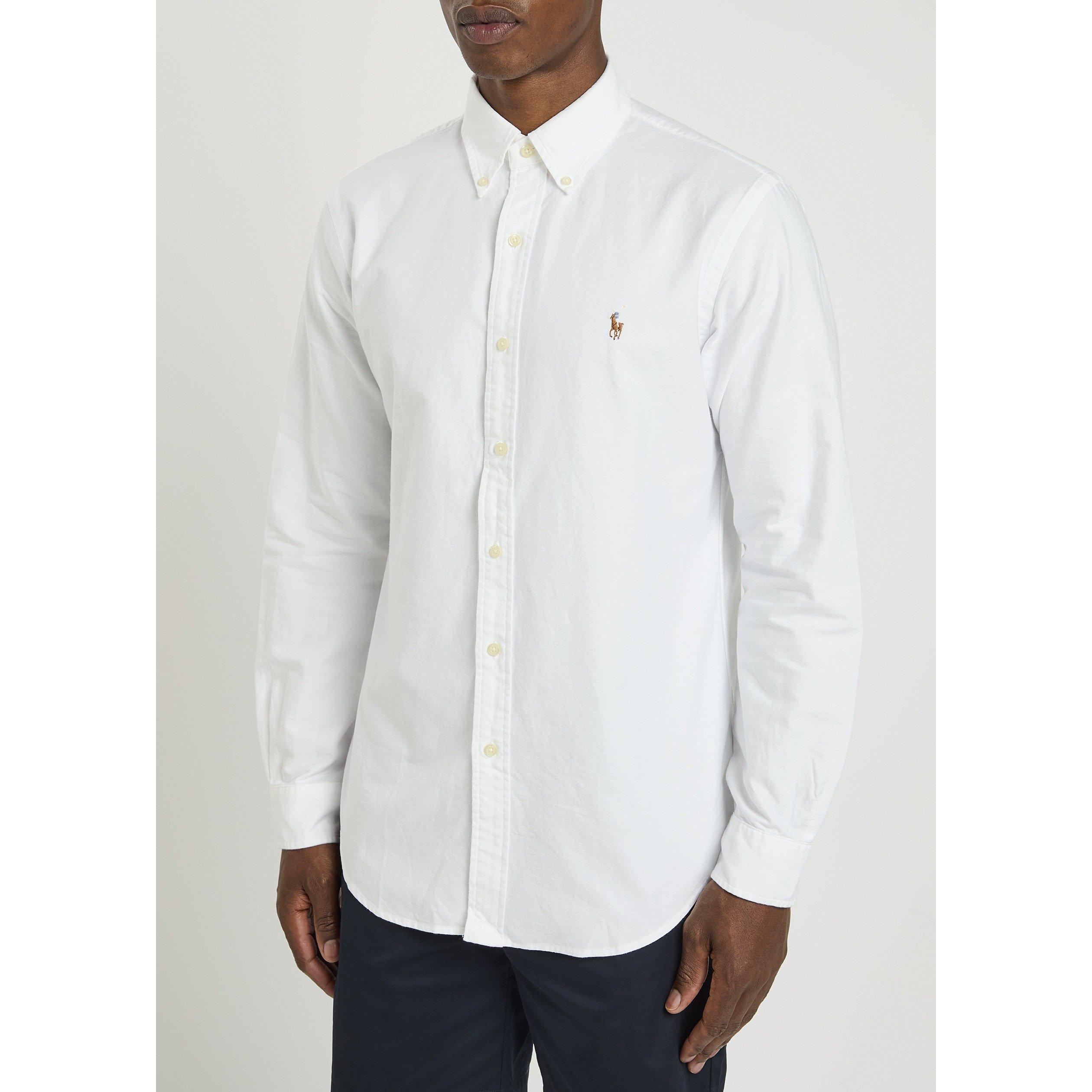 WHITE - Polo Ralph Lauren - Men's Long-Sleeve Cotton Oxford Shirt - 2