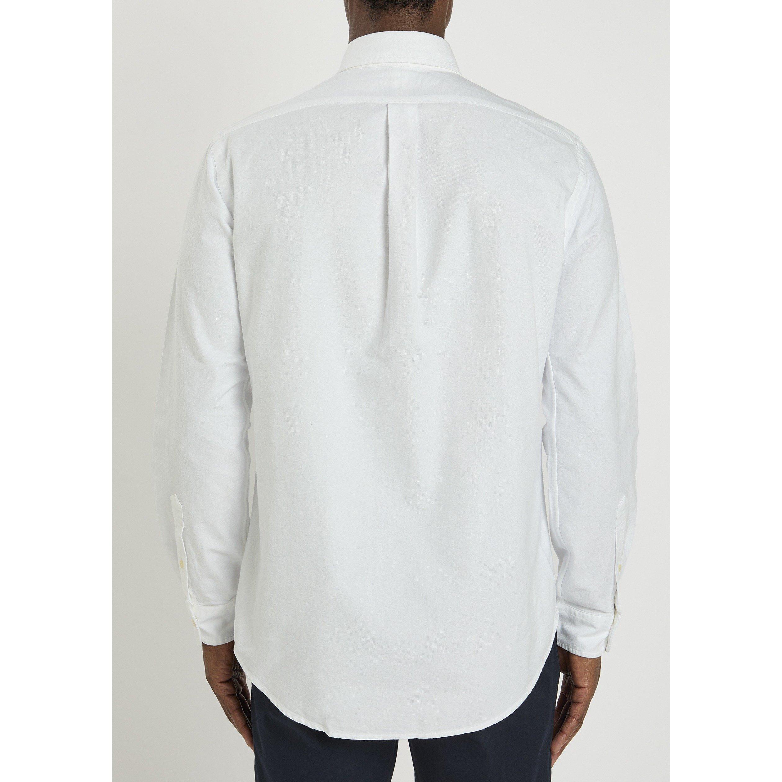 WHITE - Polo Ralph Lauren - Men's Long-Sleeve Cotton Oxford Shirt - 3