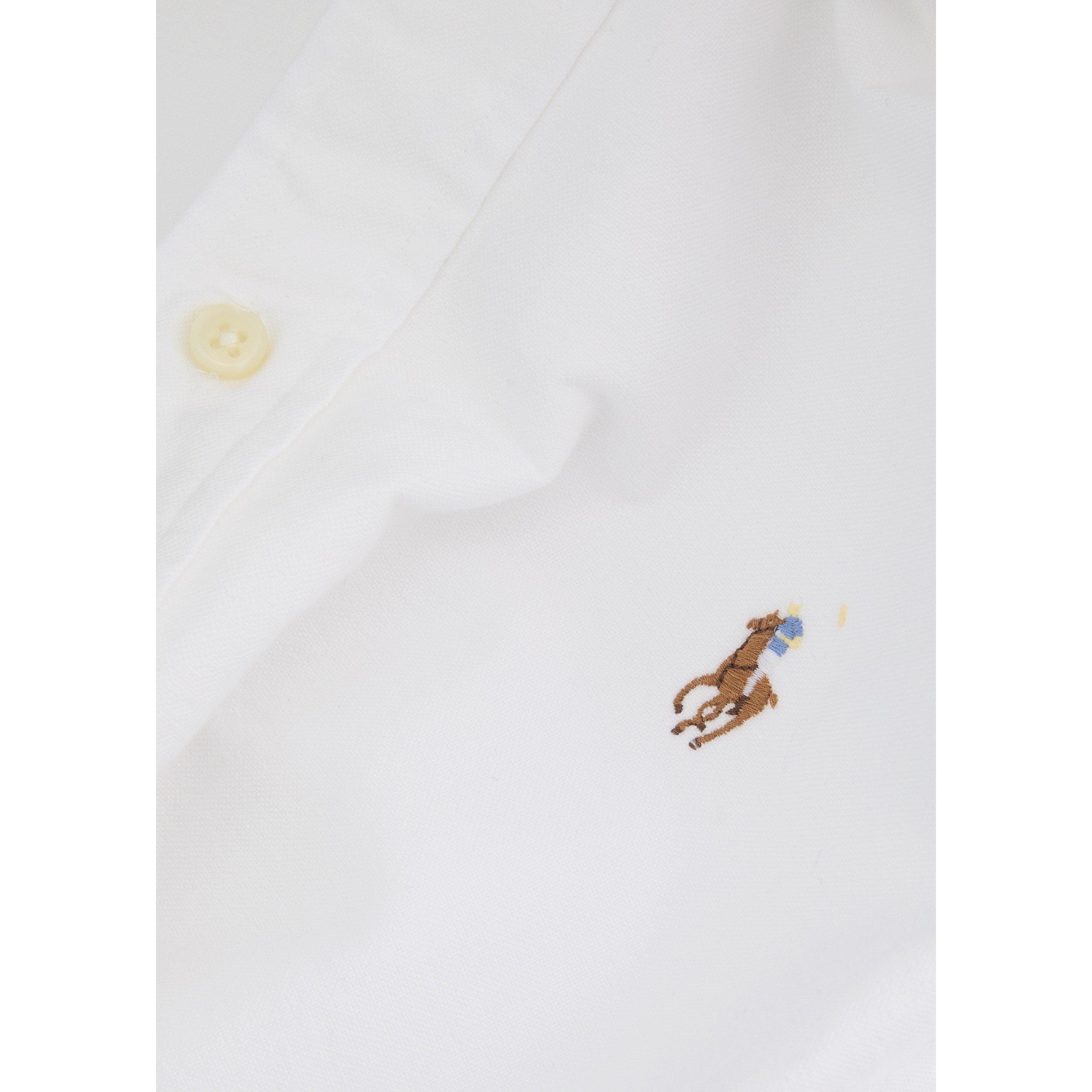 WHITE - Polo Ralph Lauren - Men's Long-Sleeve Cotton Oxford Shirt - 4