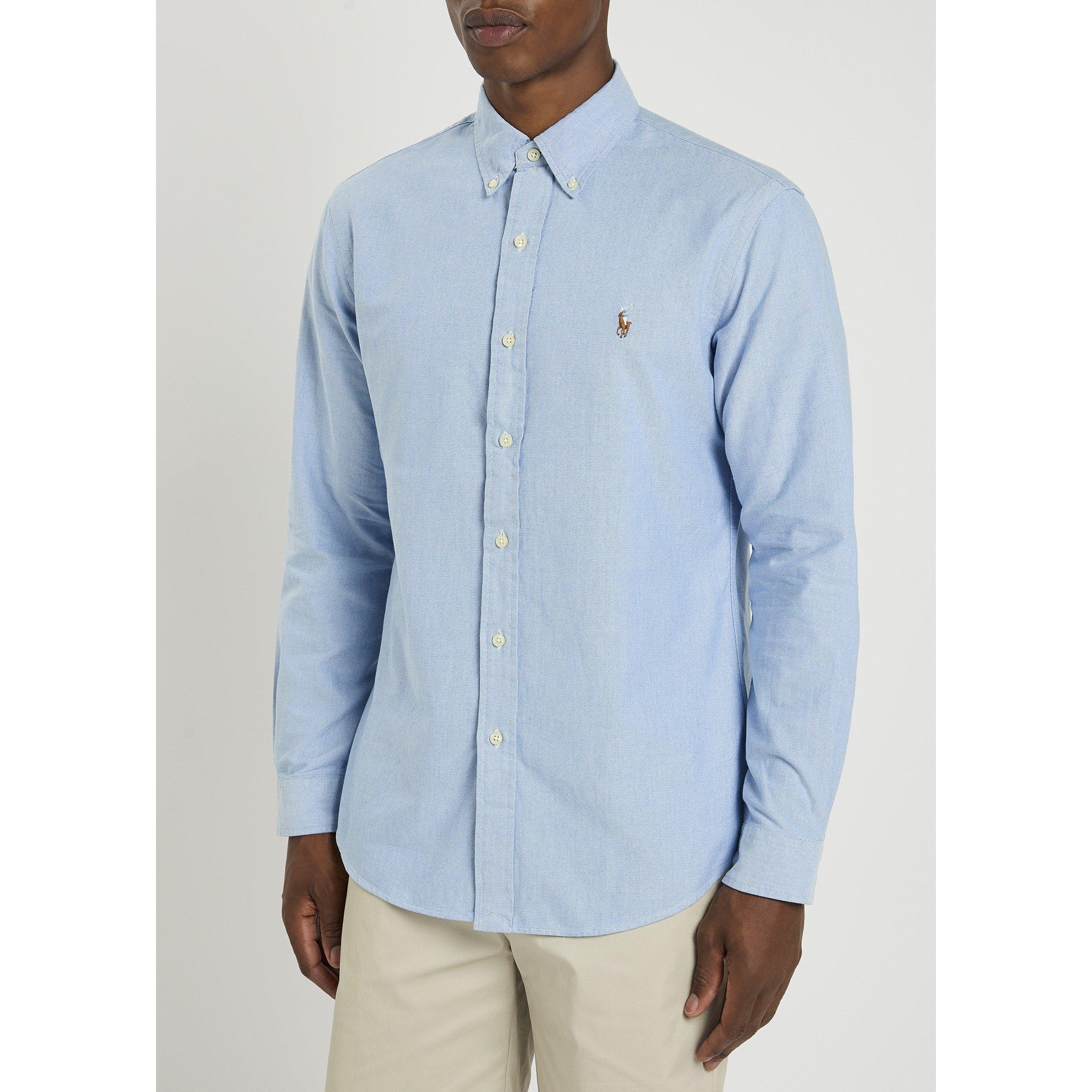 BLUE - Polo Ralph Lauren - Men's Long-Sleeve Cotton Oxford Shirt - 2