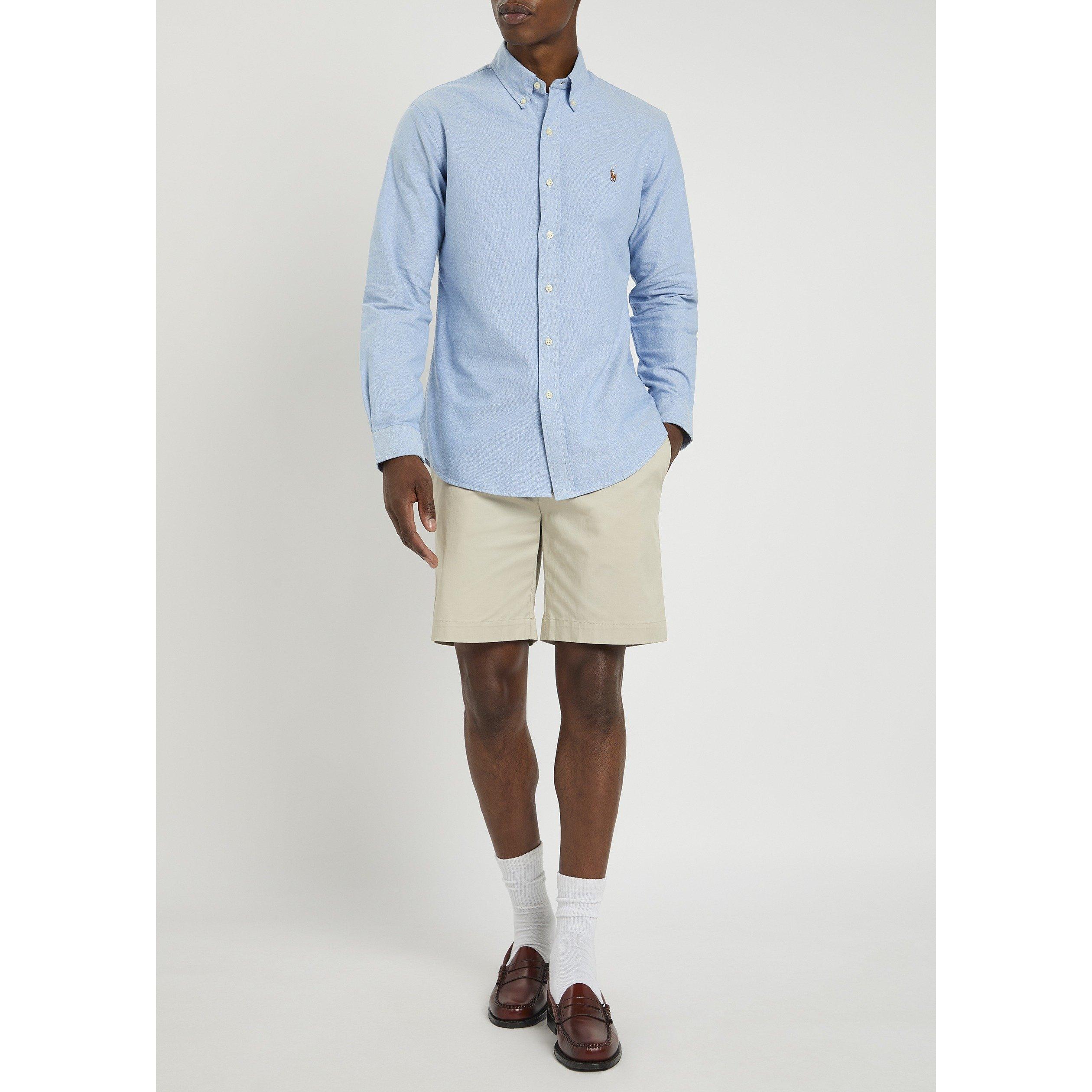 BLUE - Polo Ralph Lauren - Men's Long-Sleeve Cotton Oxford Shirt - 5