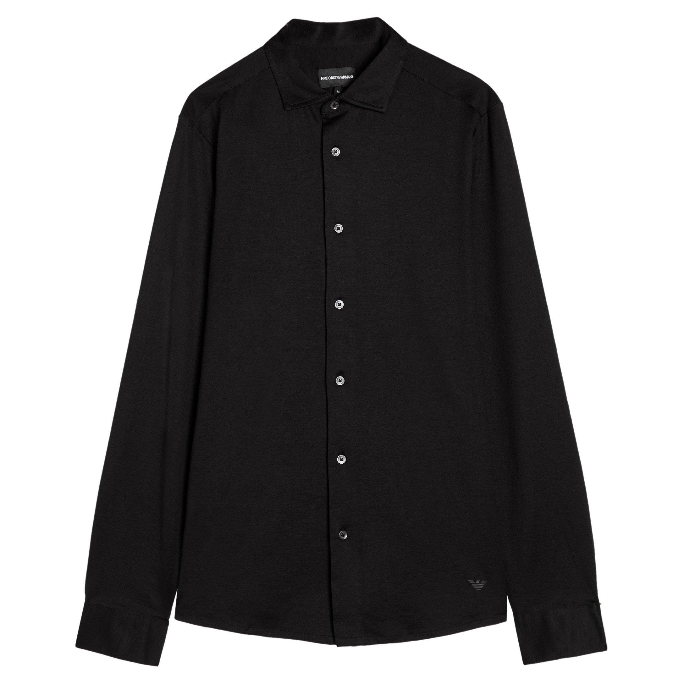 BLACK - Emporio Armani - EA MERCERIZED LS SHIRT