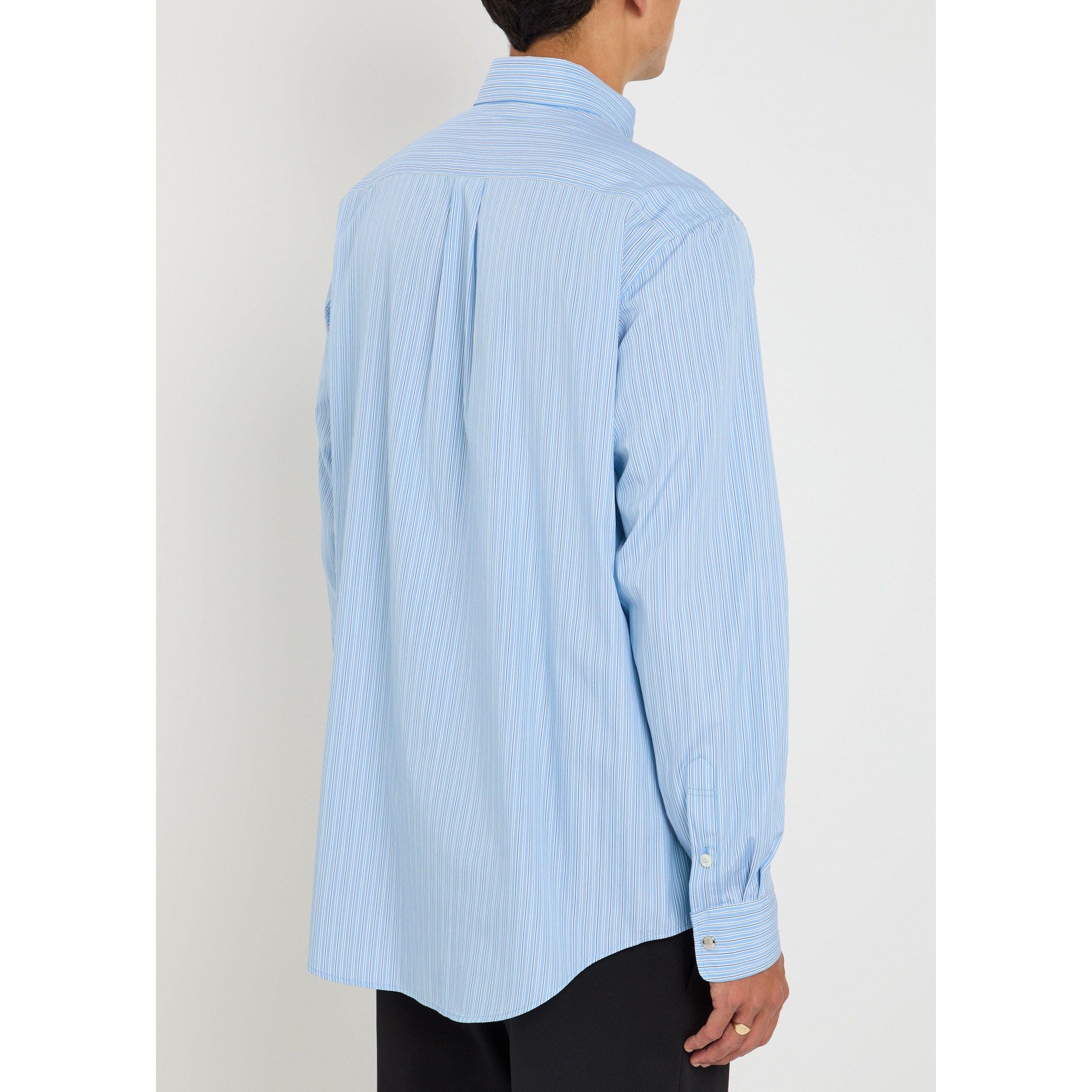 LIGHT BLUE - Moncler - Men's Striped Cotton Long-Sleeve Shirt - 3