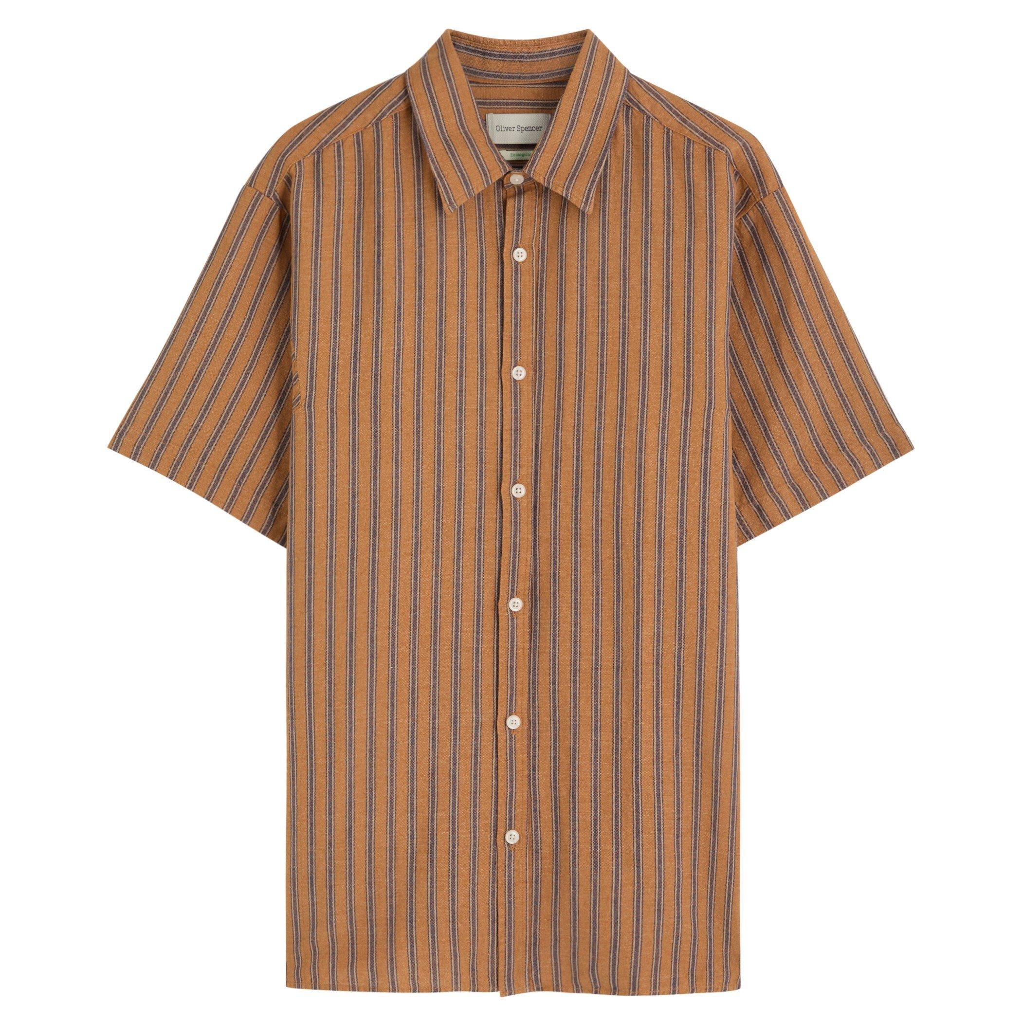 ORANGE - Oliver Spencer - OS SHRT SS STRIPE GASSISO