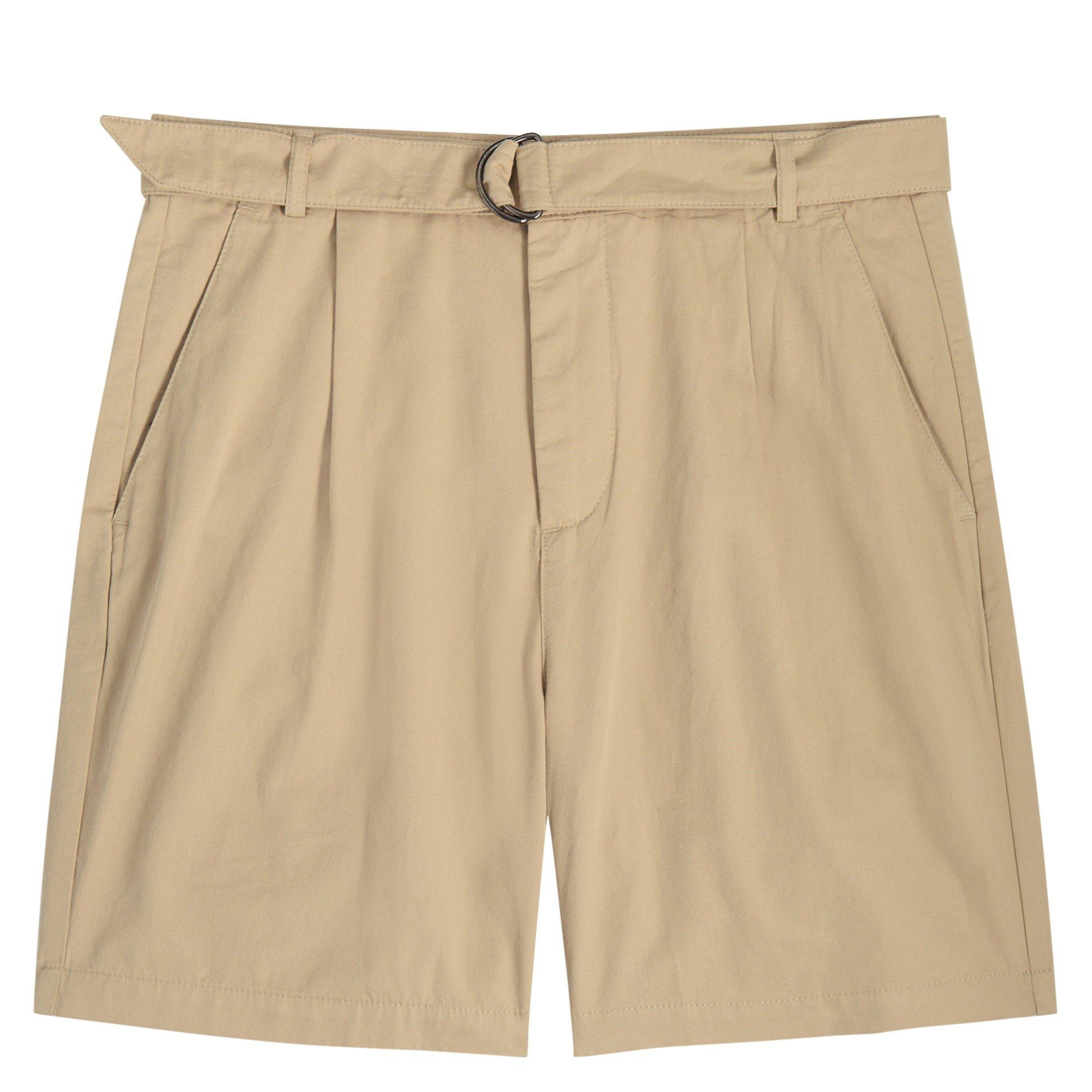 BEIGE - Oliver Spencer - Men's Belted Cotton Tailored Shorts