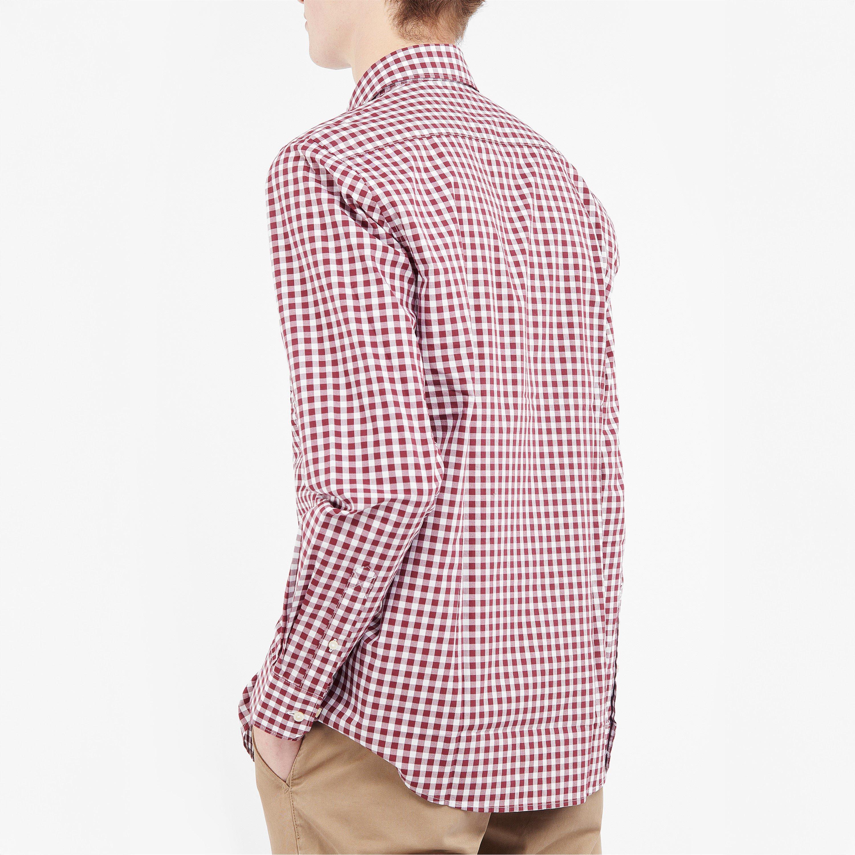 Burgandy RE39 - Barbour - Merryton Long Sleeve Tailored Shirt - 3