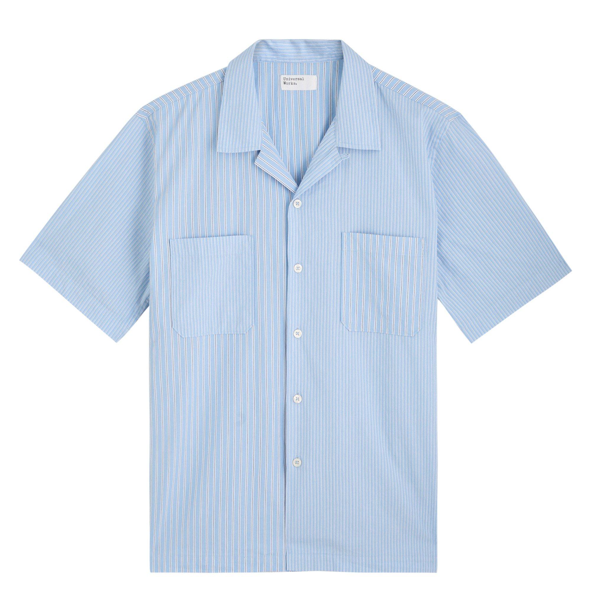 BLUE - Universal Works - UW SHRT SS SAL ROAD STRIPE